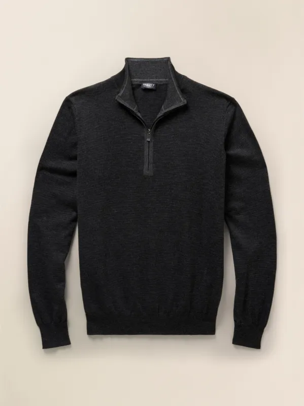 Movement™ Quarter Zip Sweater - Ash Melange sold by Faherty