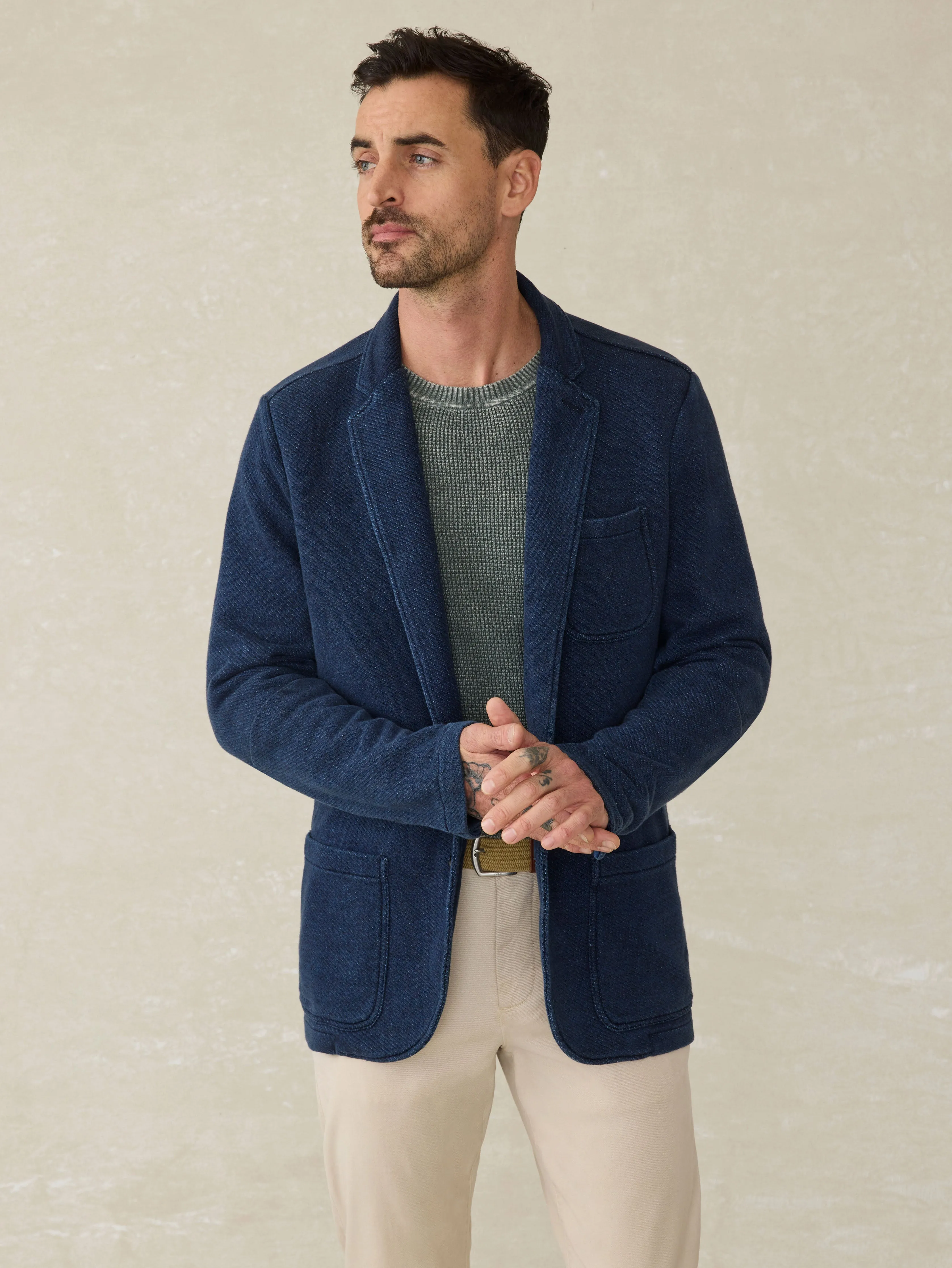Inlet Knit Blazer (Short) - Hendricks Indigo Wash sold by Faherty