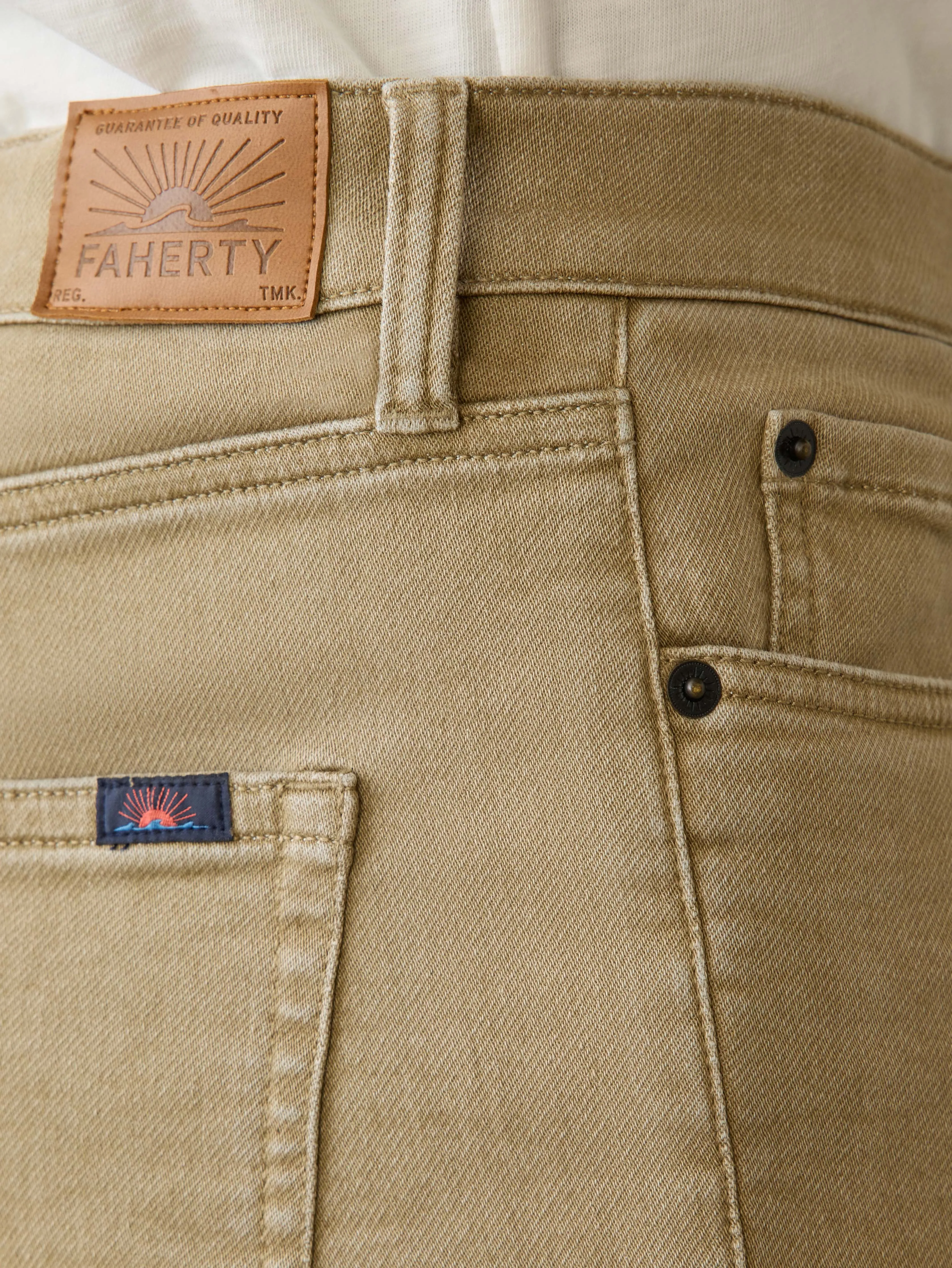 Stretch Terry 5-Pocket Pant - Desert Khaki sold by Faherty product image thumbnail 4
