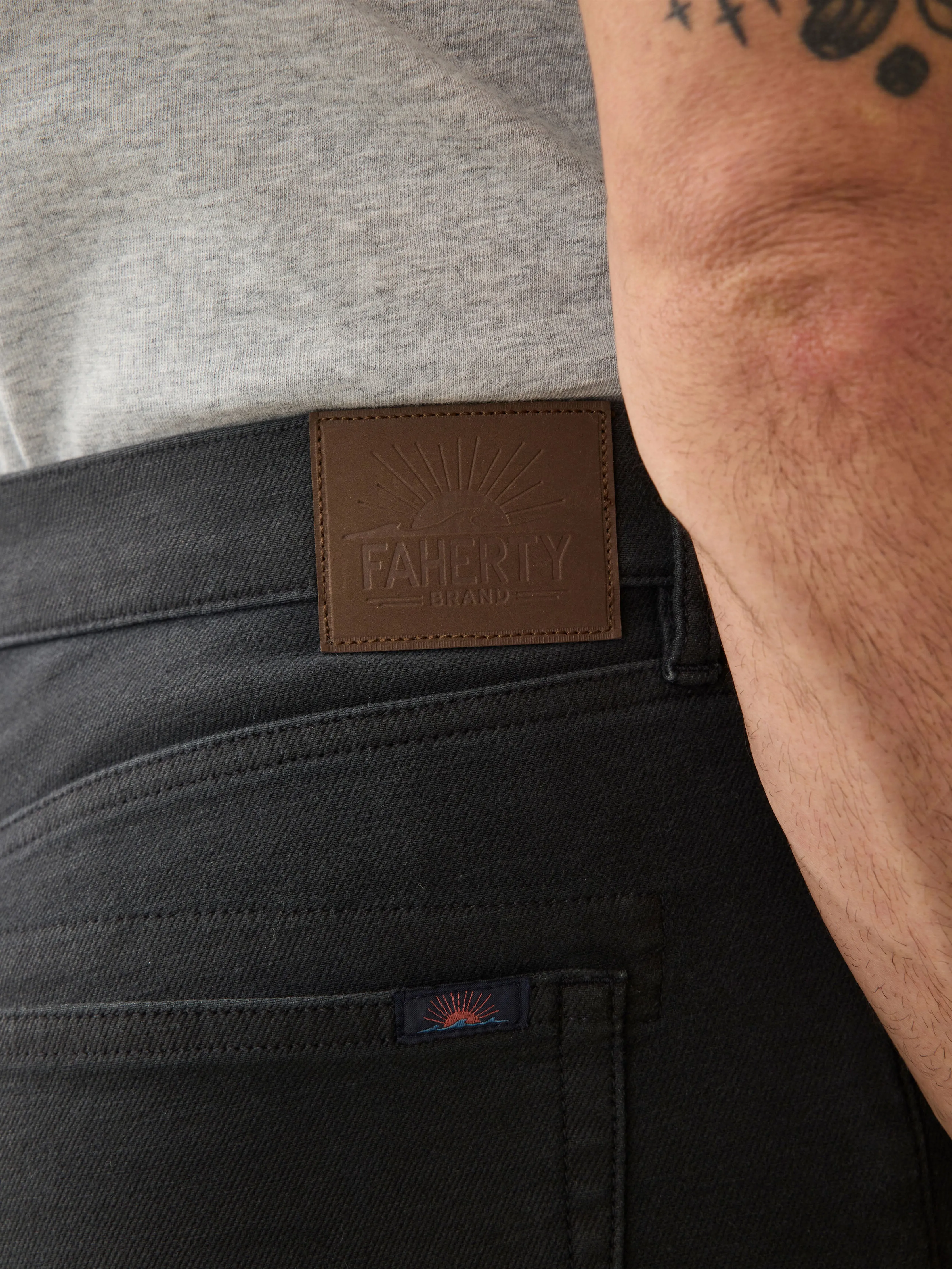 Stretch Terry 5-Pocket Pant - Onyx Black sold by Faherty product image thumbnail 4