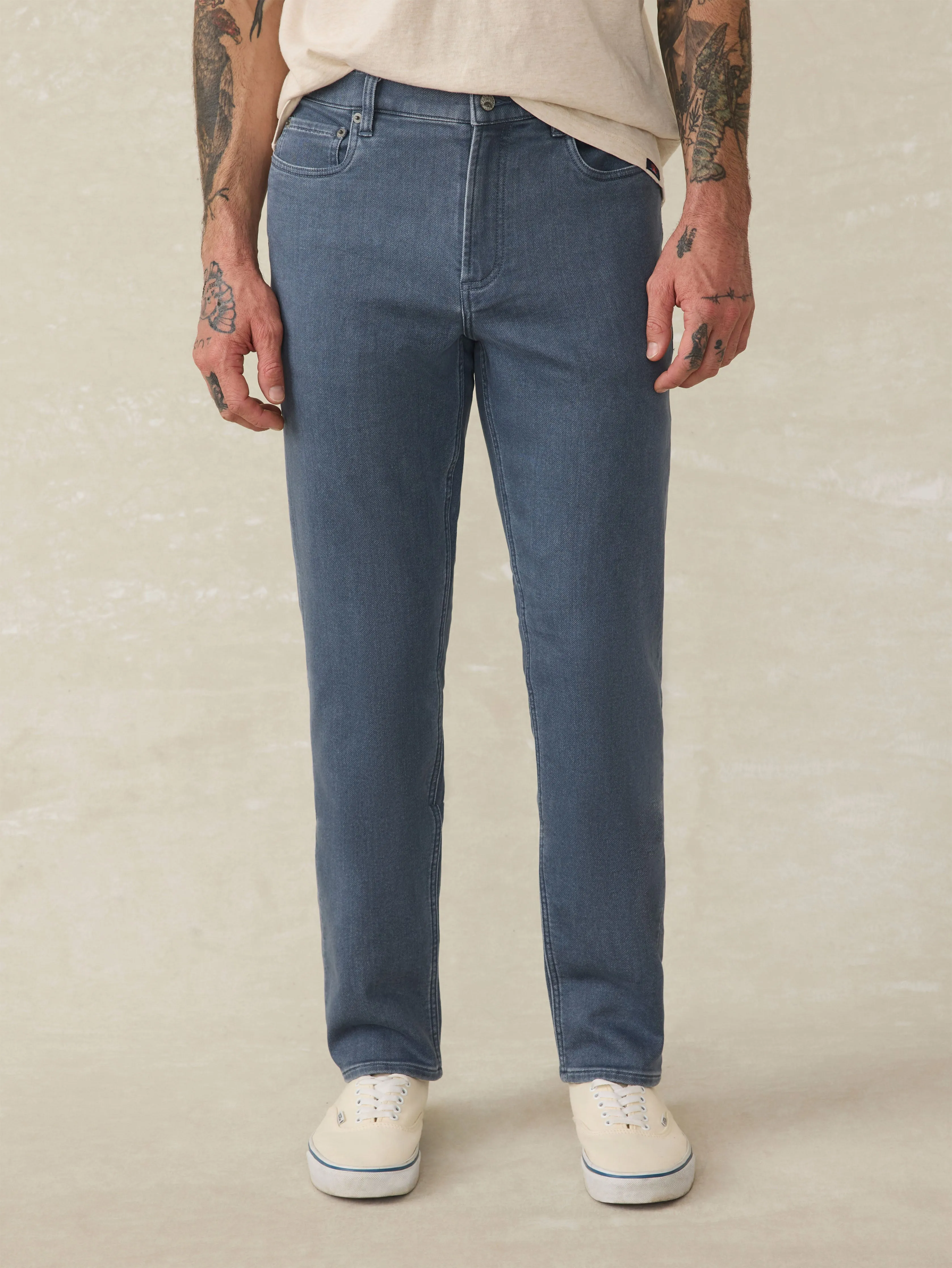 Stretch Terry 5-Pocket Pant - Tradewinds Wash sold by Faherty