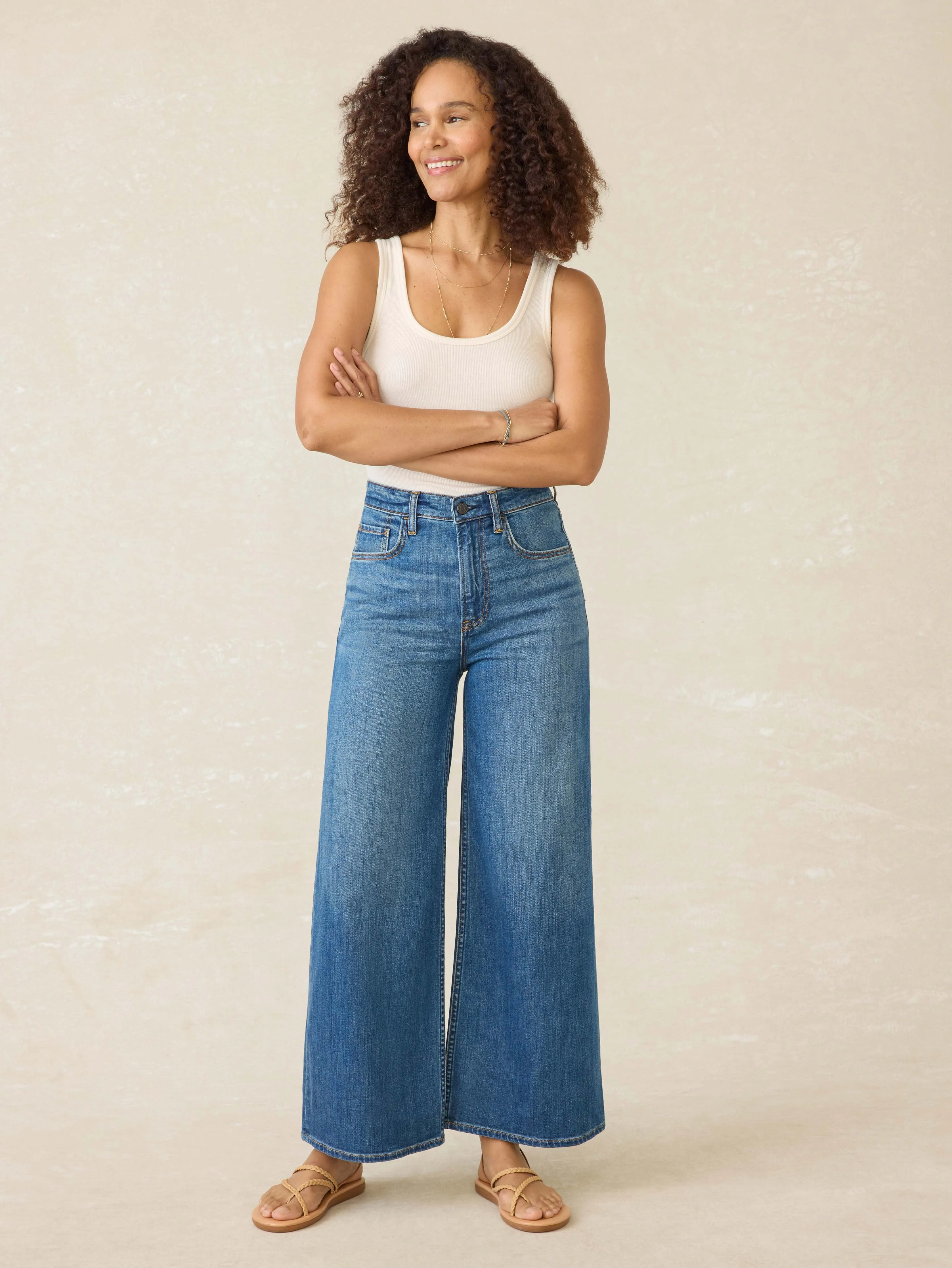 Saturday Denim Wide Leg Ankle - Indigo Coast Wash sold by Faherty product image thumbnail 2