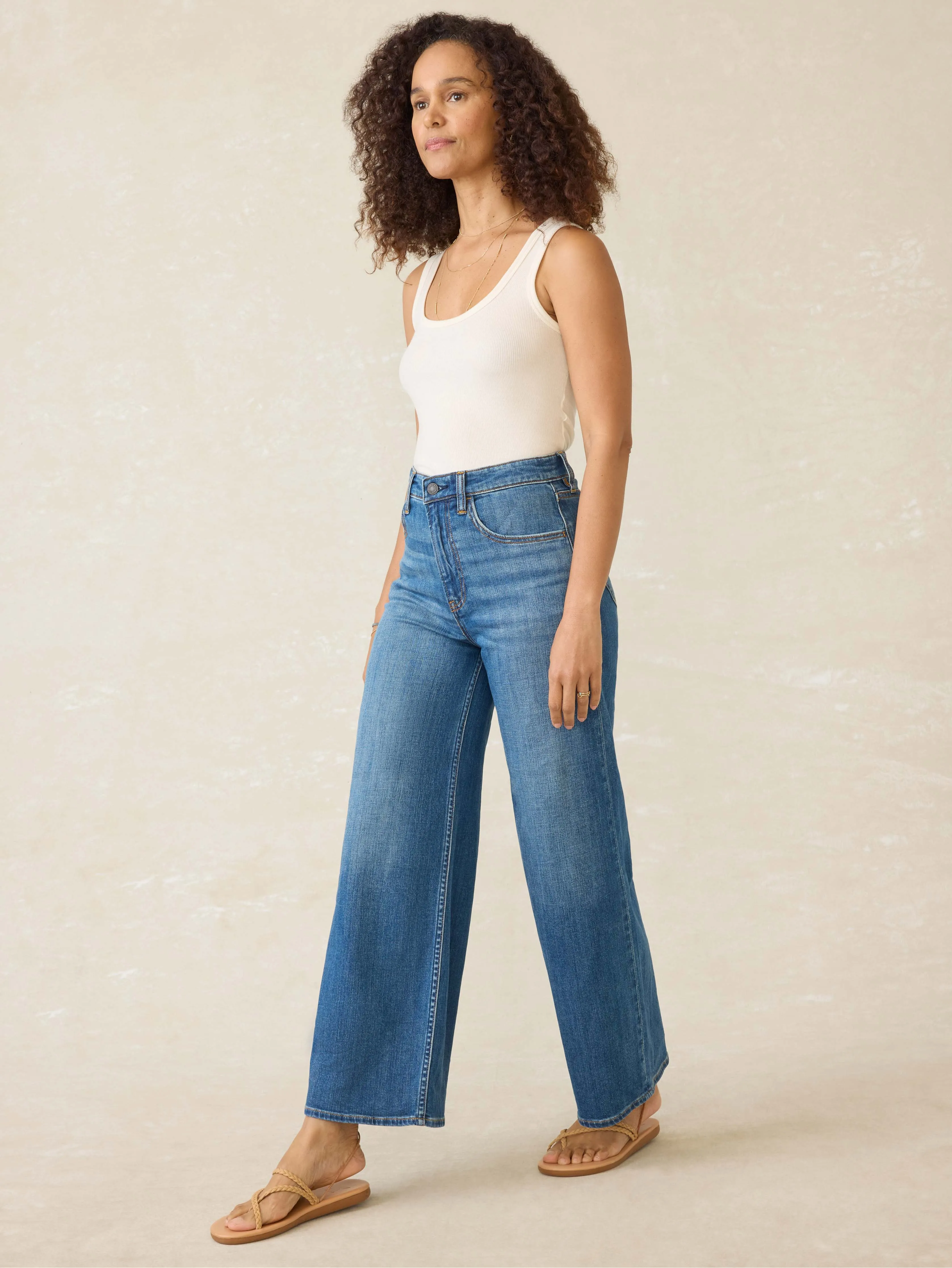 Saturday Denim Wide Leg Ankle - Indigo Coast Wash sold by Faherty product image thumbnail 3
