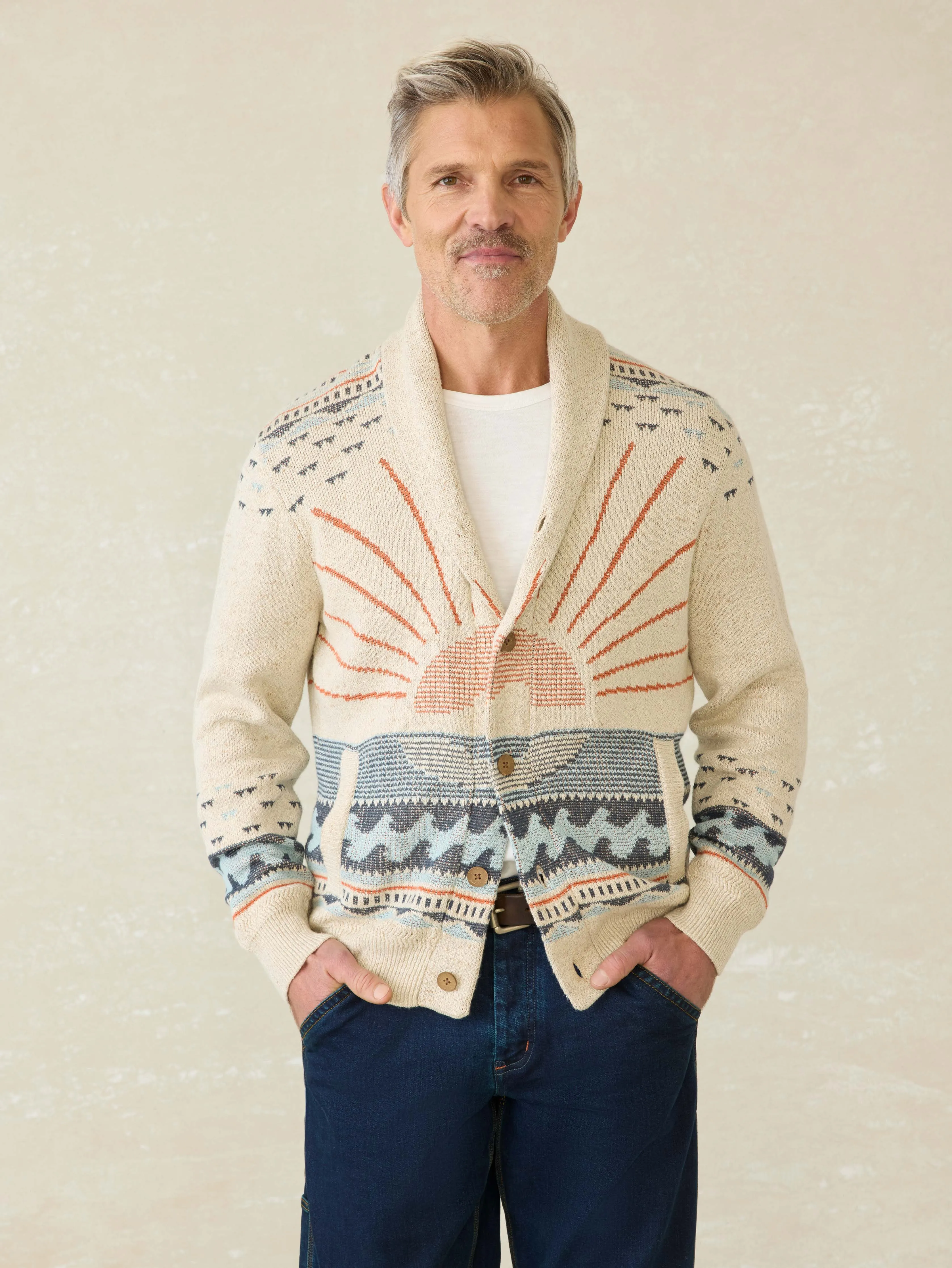 Cardigan Sweater - Sand Island sold by Faherty