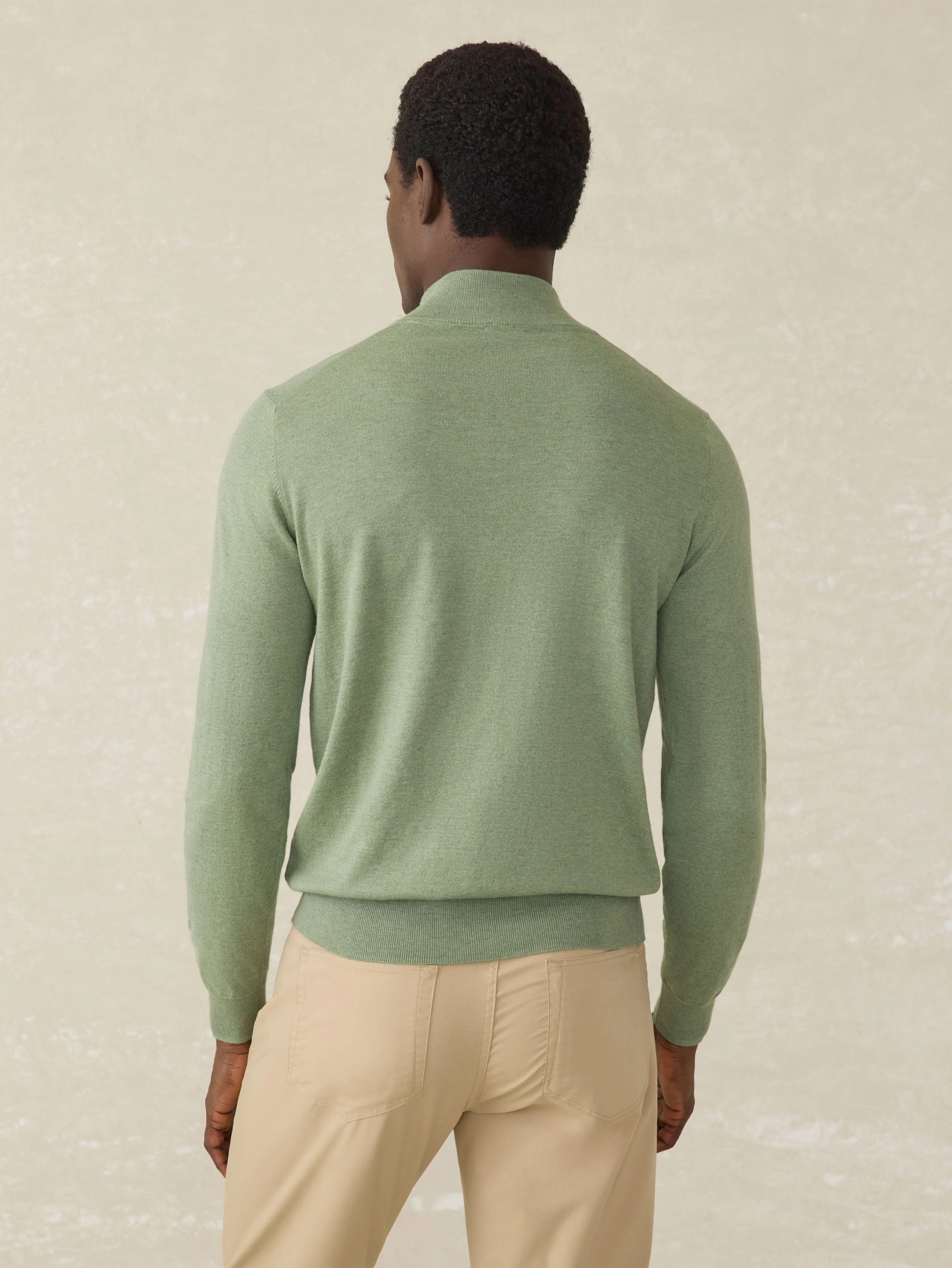 Movement™ Quarter Zip Sweater - Faded Leaf Melange sold by Faherty product image thumbnail 5