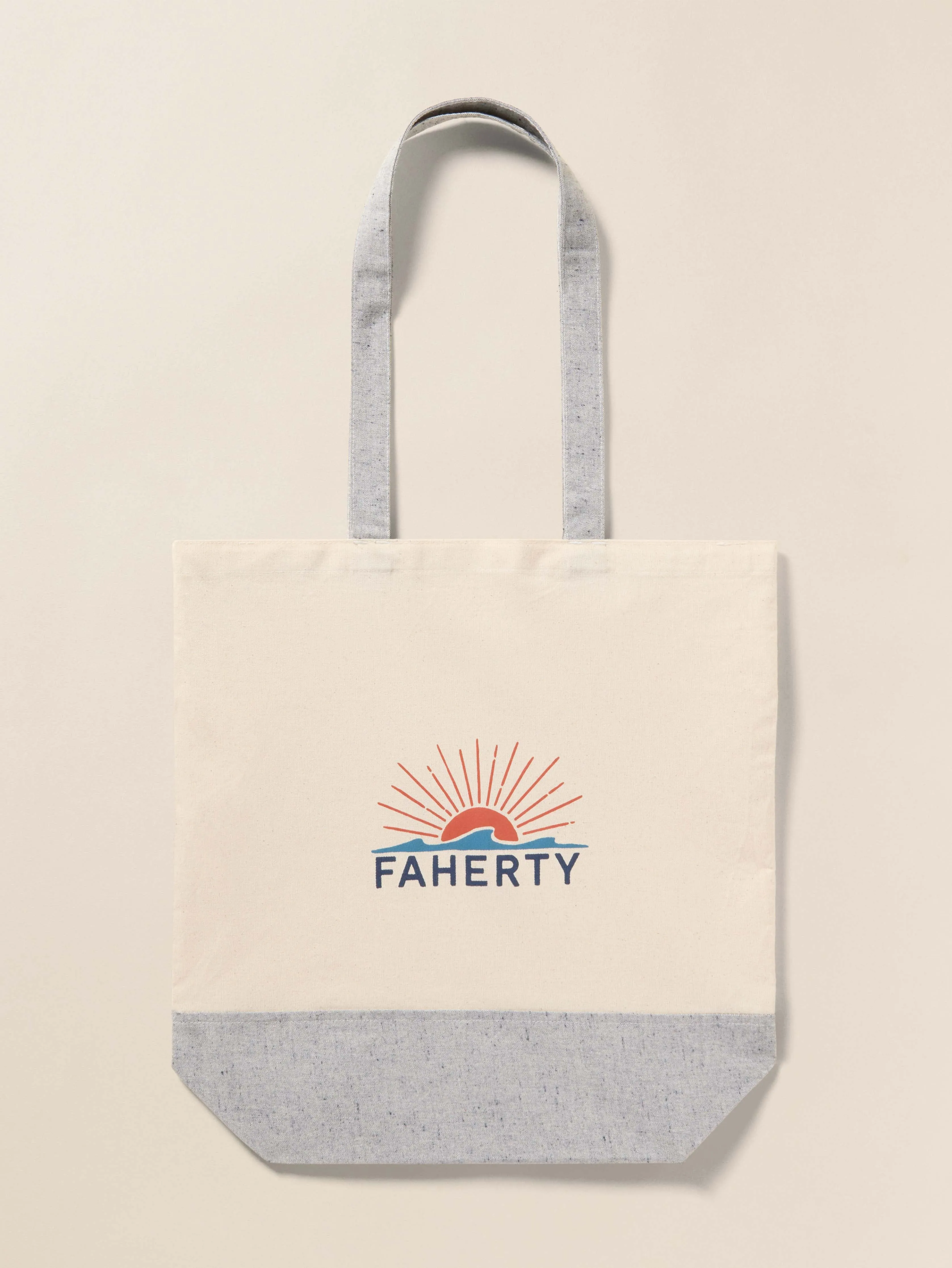 Faherty Canvas Logo Tote - Grey sold by Faherty