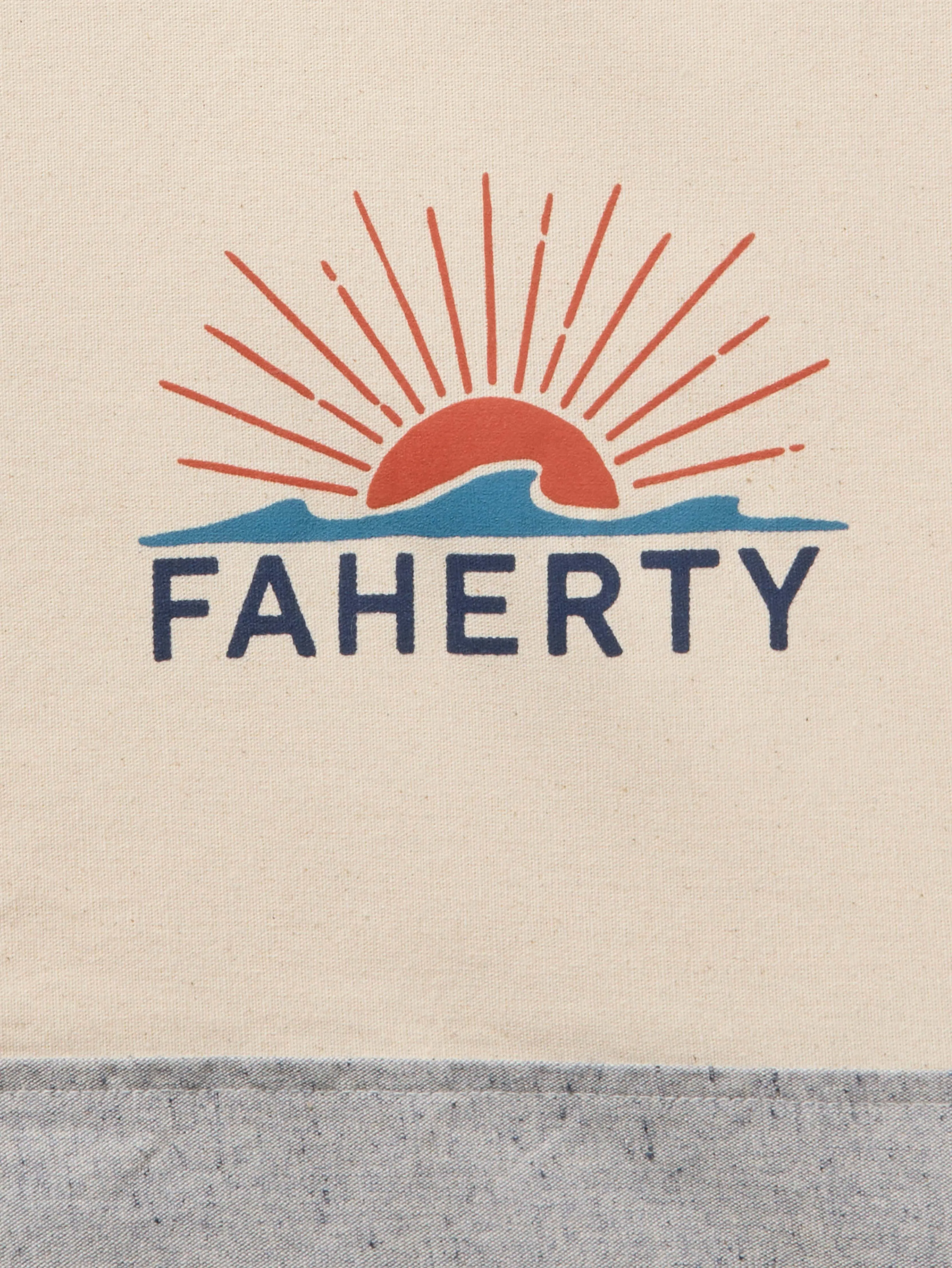 Faherty Canvas Logo Tote - Grey sold by Faherty product image thumbnail 2