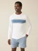 Long-Sleeve Sunwashed Tee - White Surf Stripe sold by Faherty
