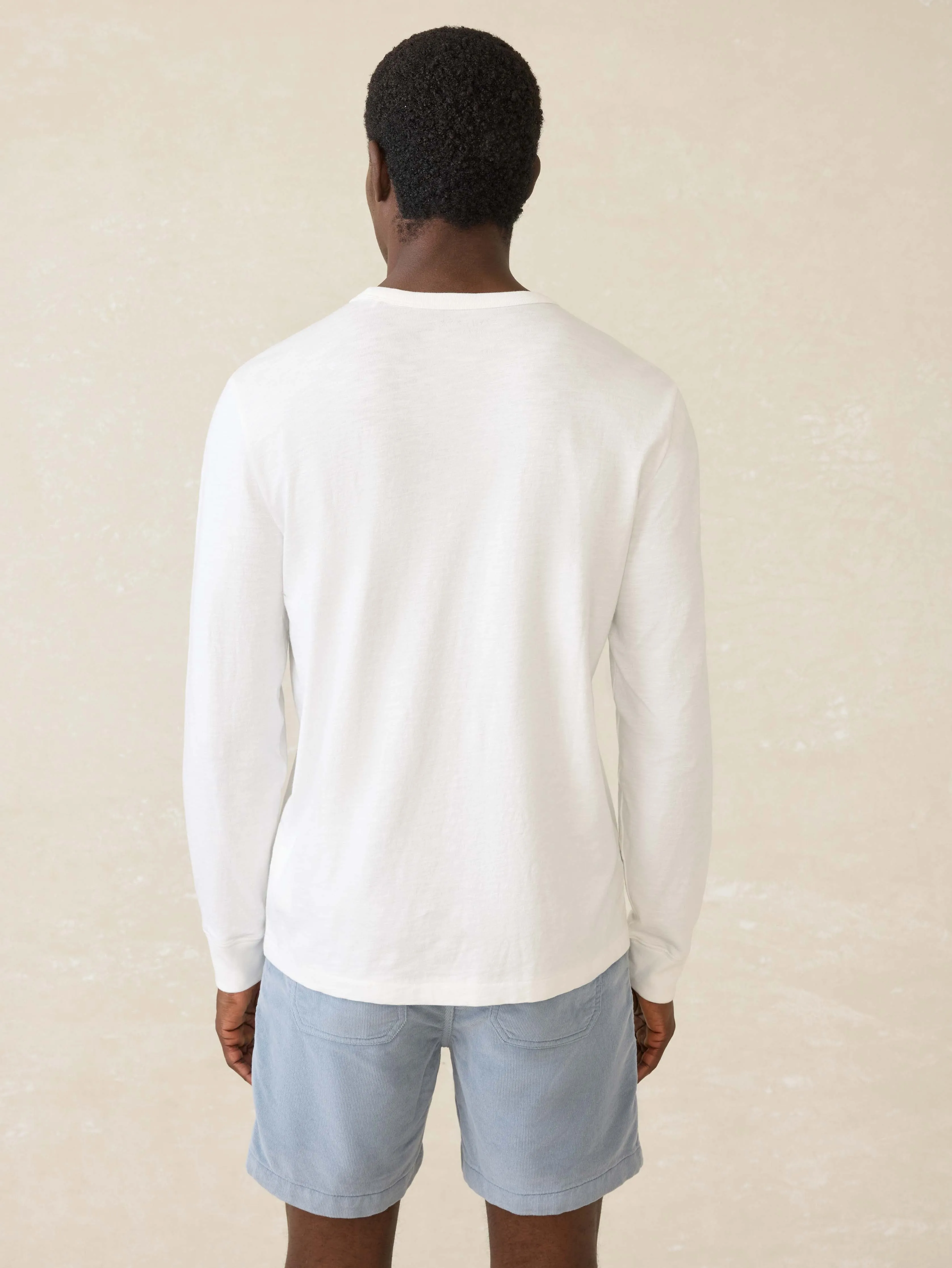 Long-Sleeve Sunwashed Tee - White Surf Stripe sold by Faherty product image thumbnail 5