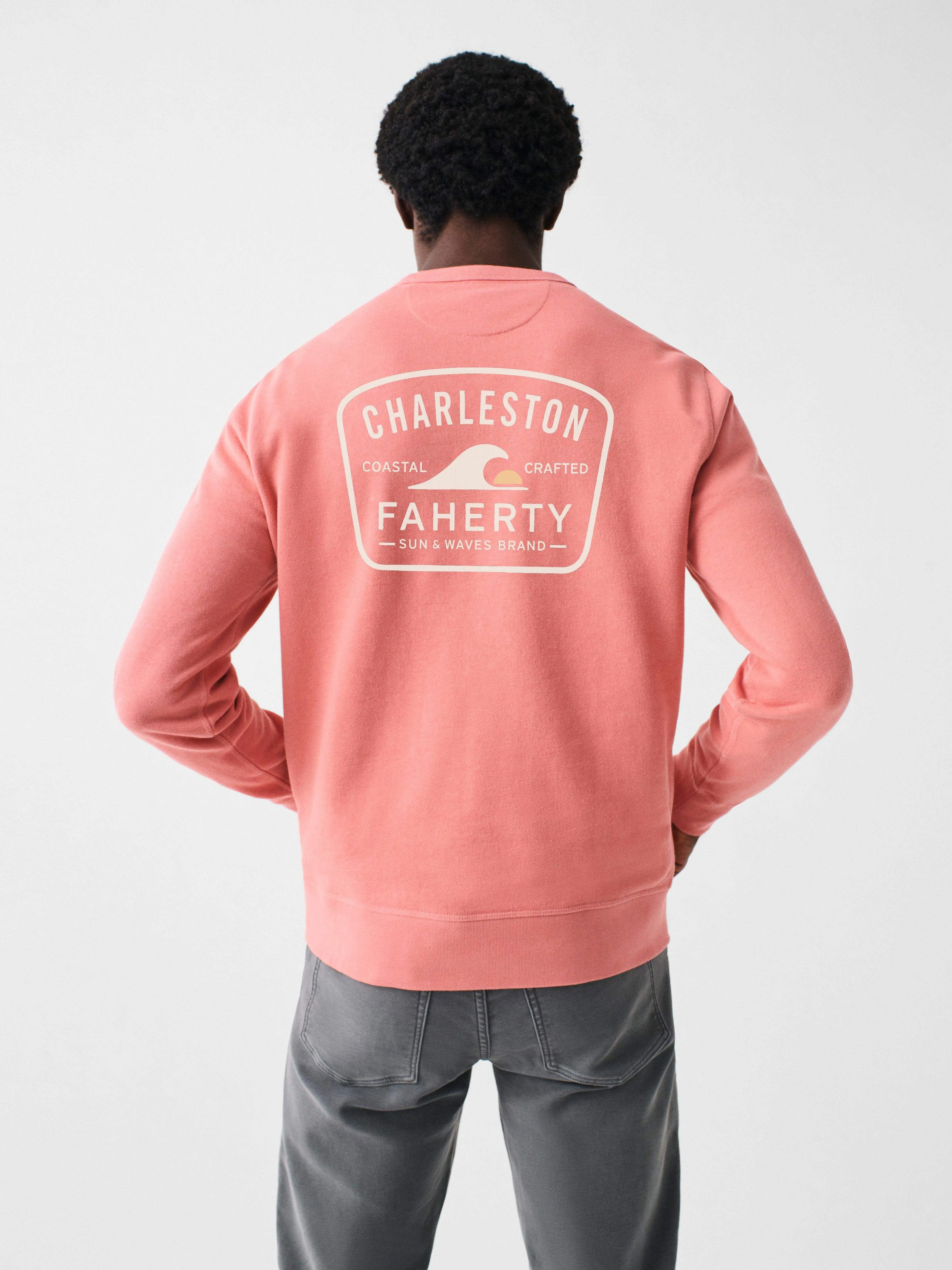 Charleston Long-Sleeve Terry Crewneck - Faded Flag sold by Faherty product image thumbnail 2
