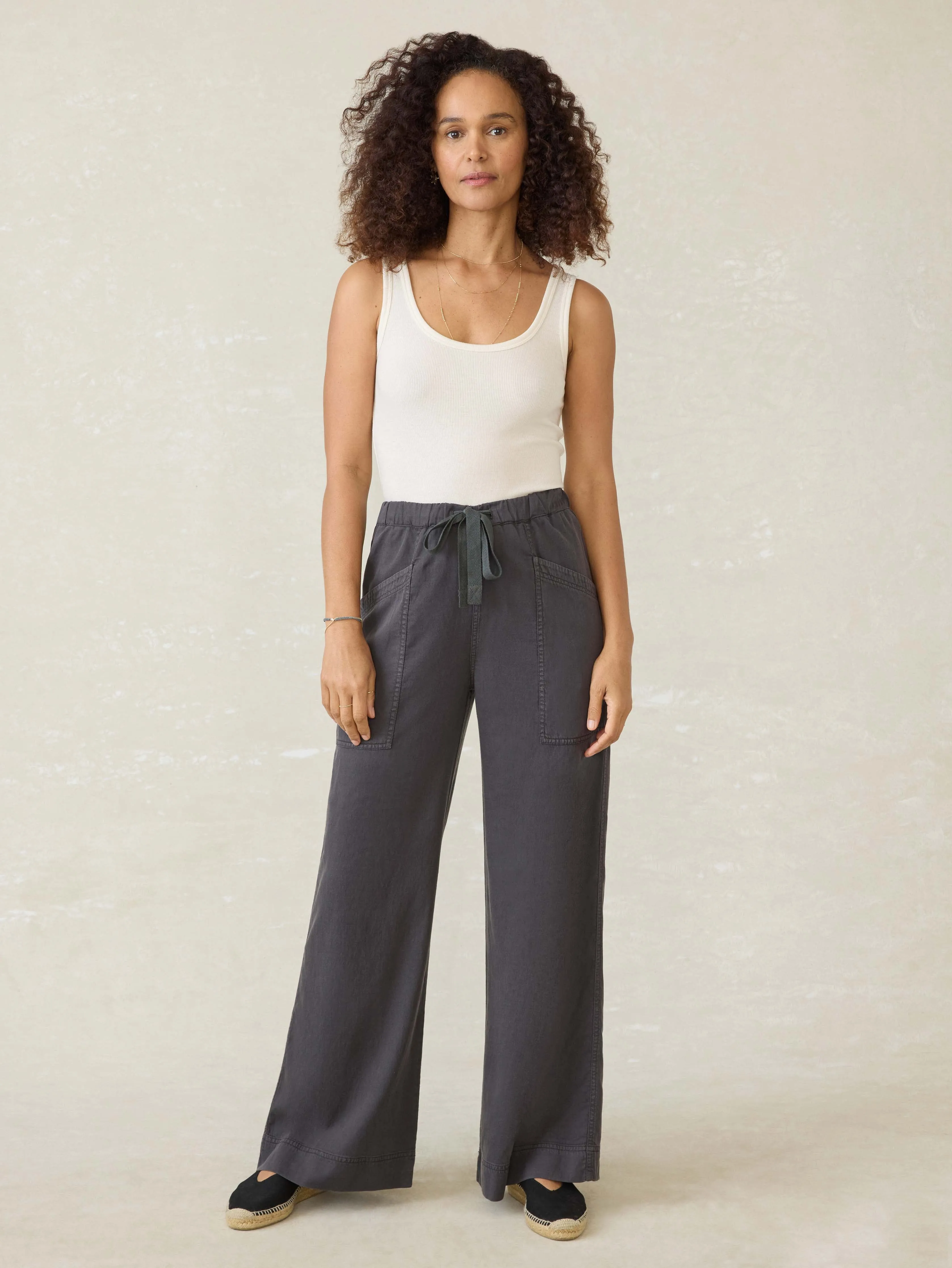 Topanga Drape Pant - Washed Black sold by Faherty product image thumbnail 3