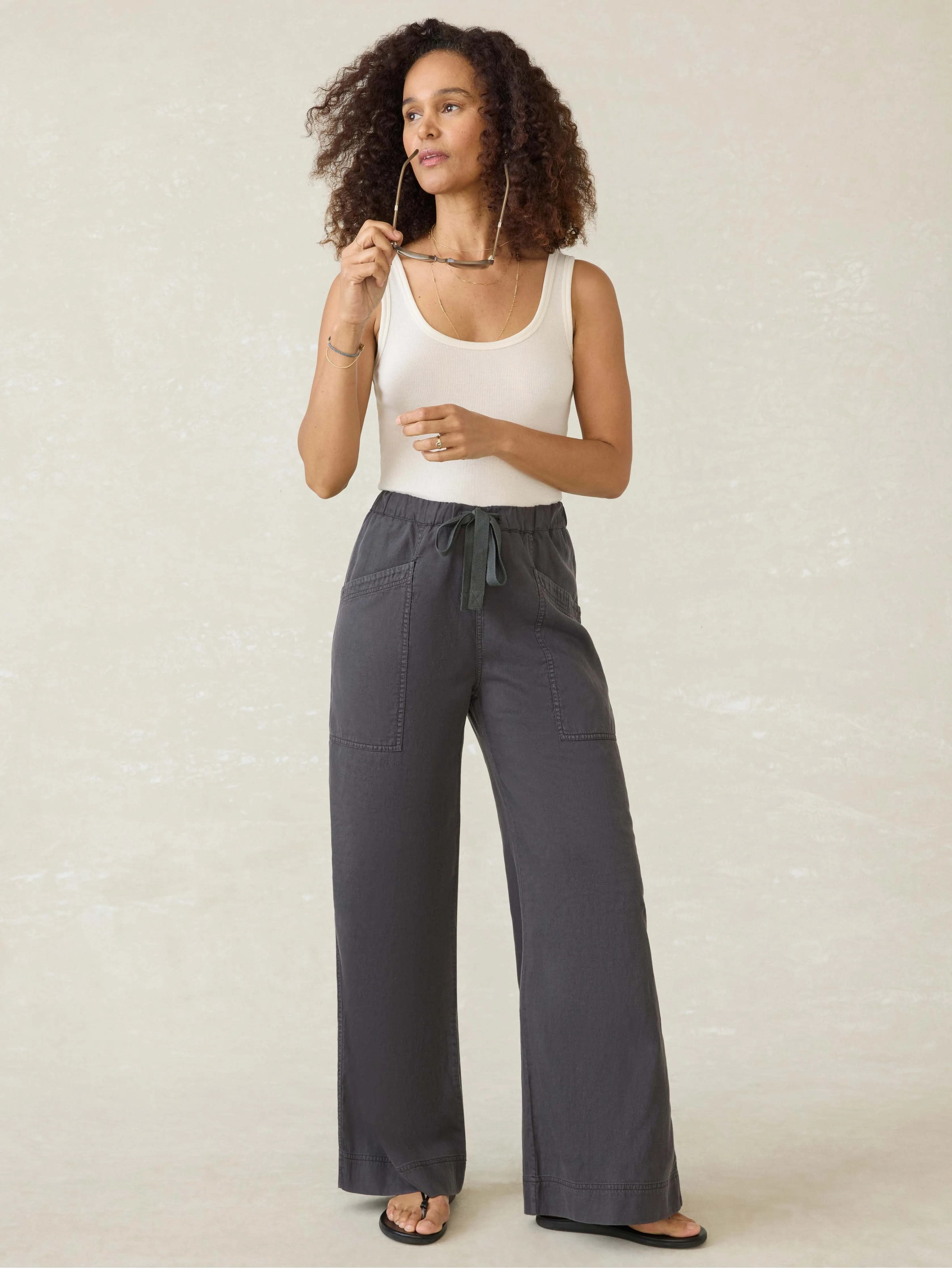 Topanga Drape Pant - Washed Black sold by Faherty product image thumbnail 4