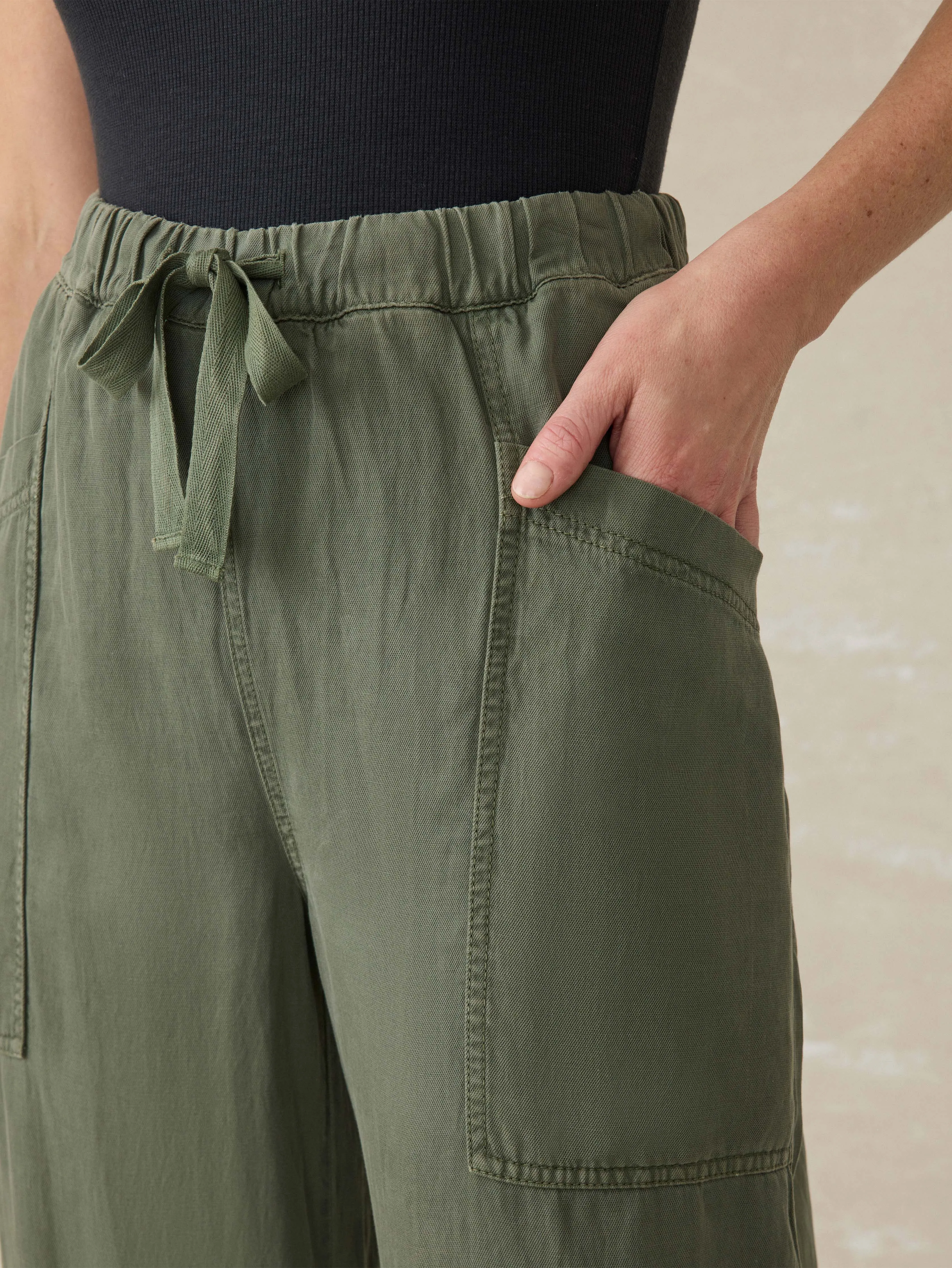 Topanga Drape Pant - Thyme sold by Faherty product image thumbnail 2