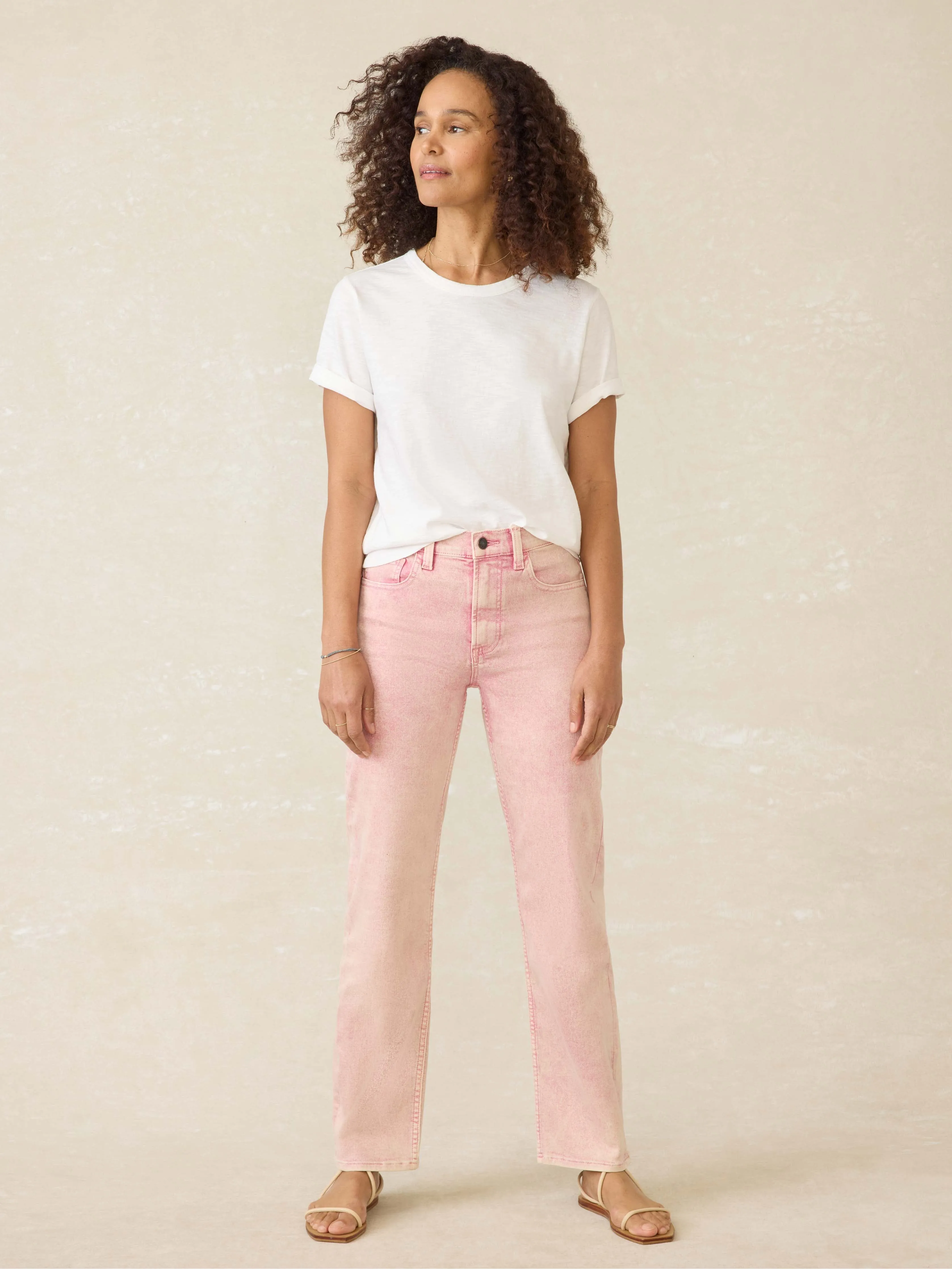 Slim Straight Sunwashed Denim - Baroque Rose sold by Faherty product image thumbnail 2