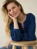 Tried & True Easton Blouse - Deep Lagoon Wash sold by Faherty