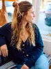 Miramar Linen Cardigan - Navy Blazer sold by Faherty