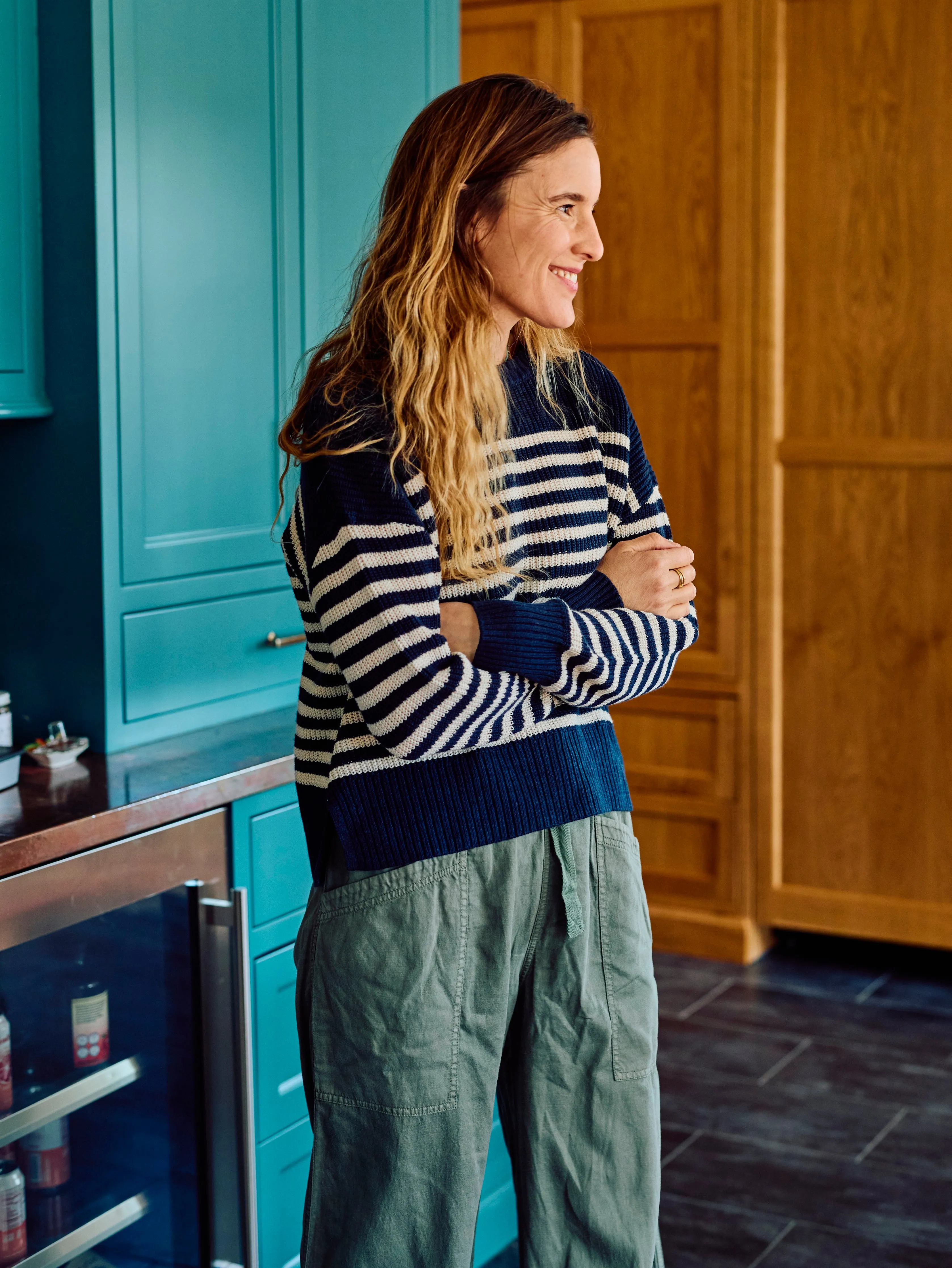 Miramar Linen Crewneck - Lighthouse Point sold by Faherty product image thumbnail 2