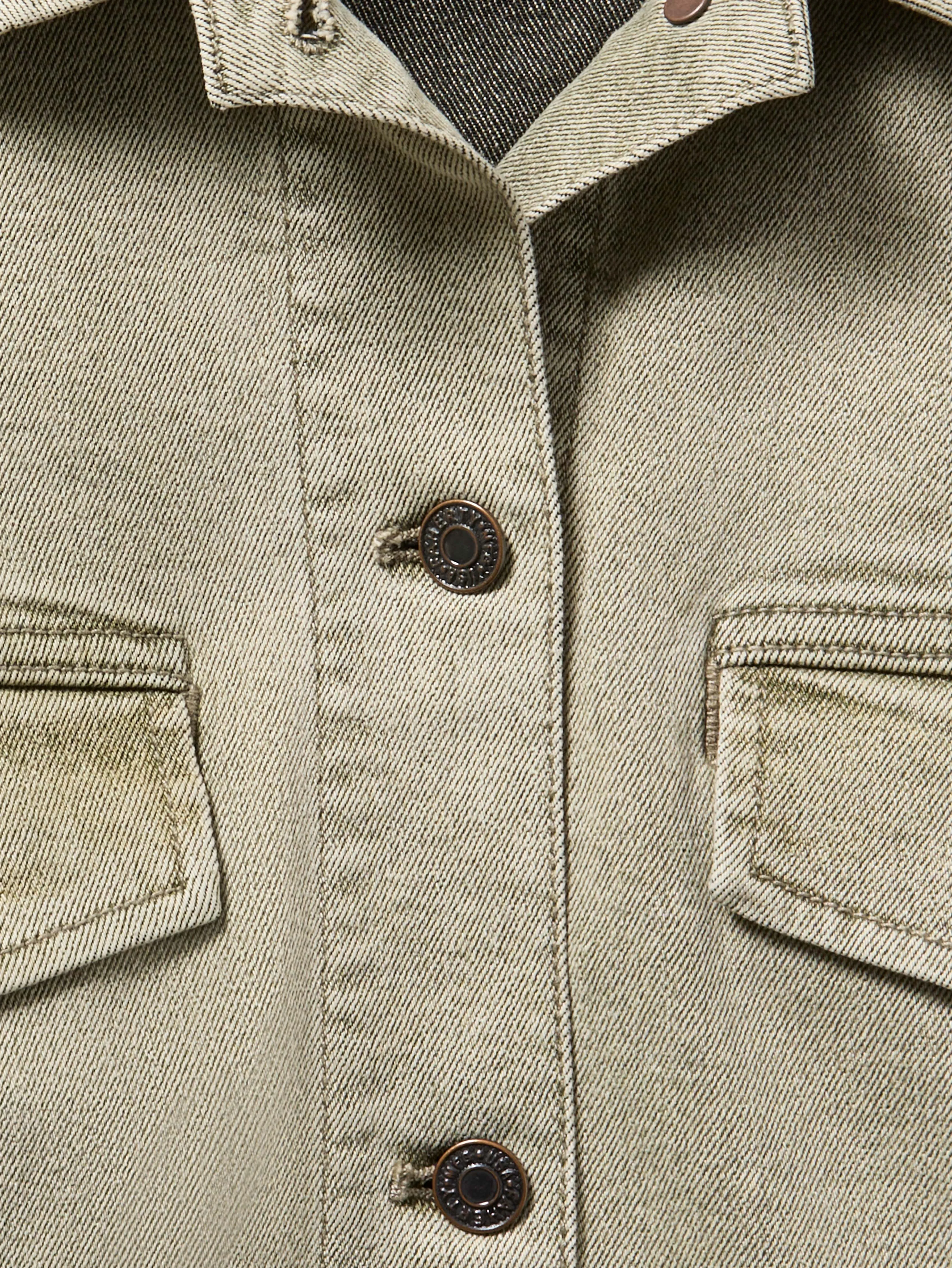 Sunwashed Denim Utility Jacket - Olive Haze Wash sold by Faherty product image thumbnail 2