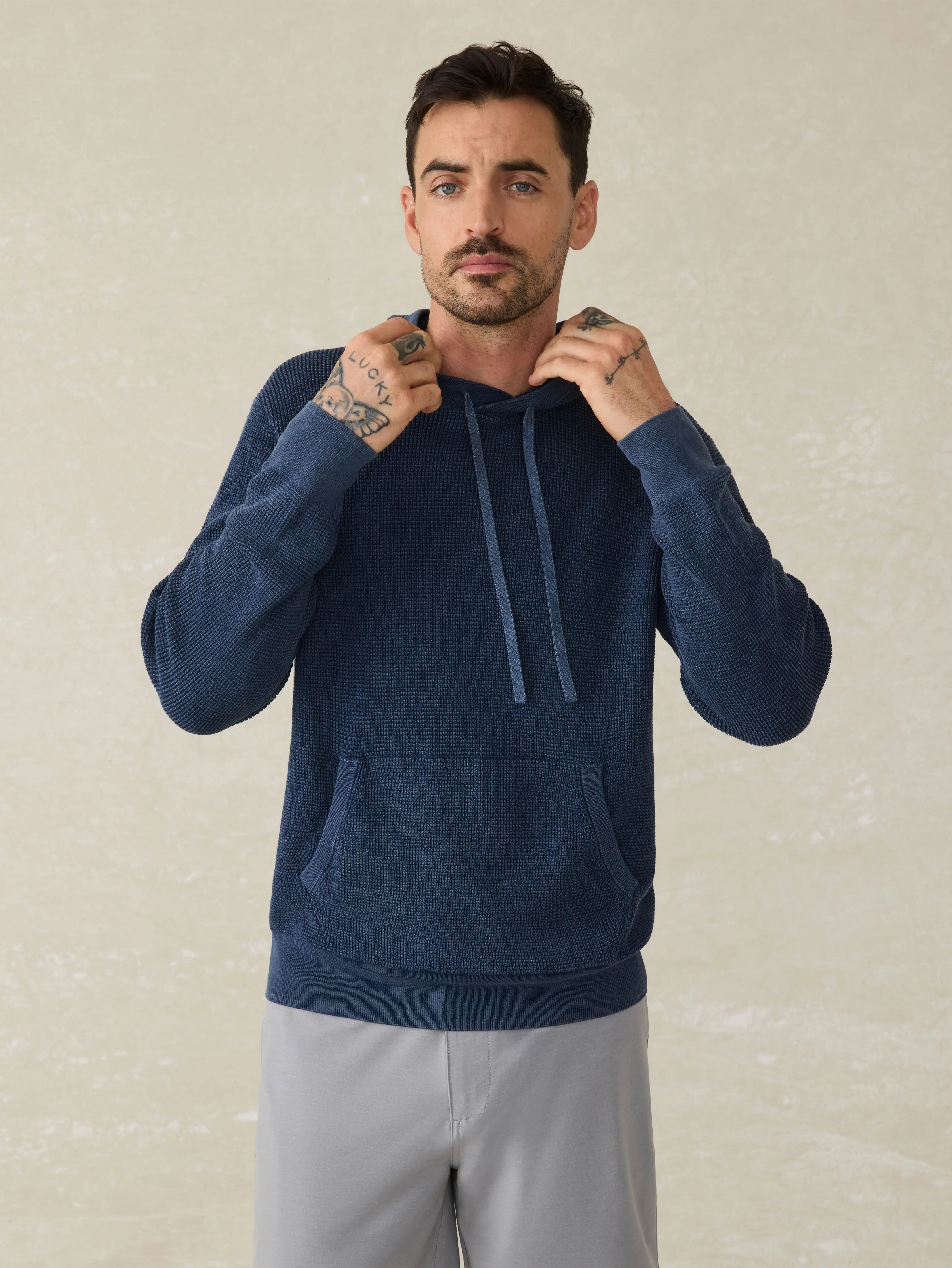 Sunwashed Sweater Hoodie - Blue Nights sold by Faherty