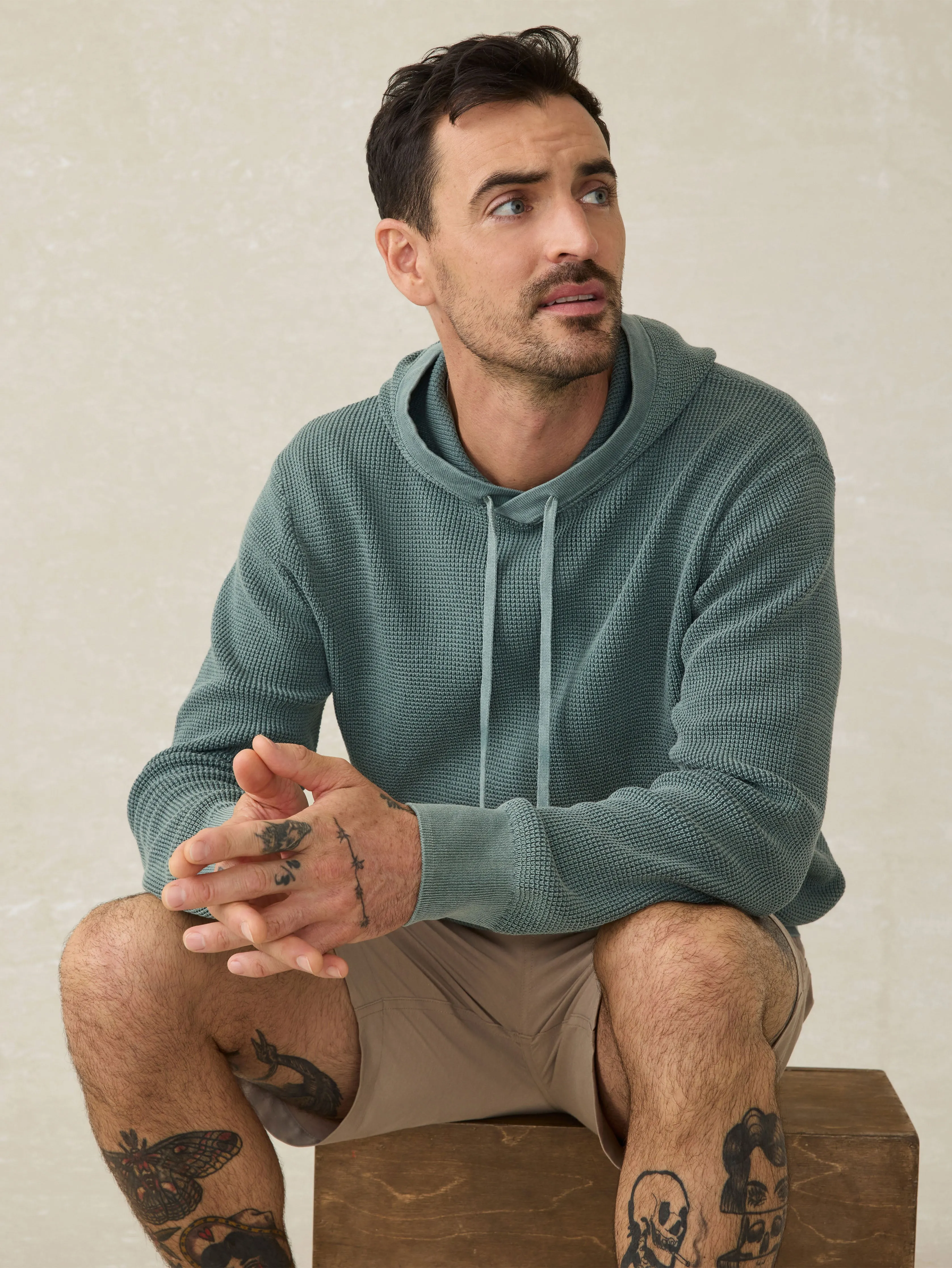 Sunwashed Sweater Hoodie - Mountain Olive sold by Faherty product image thumbnail 3