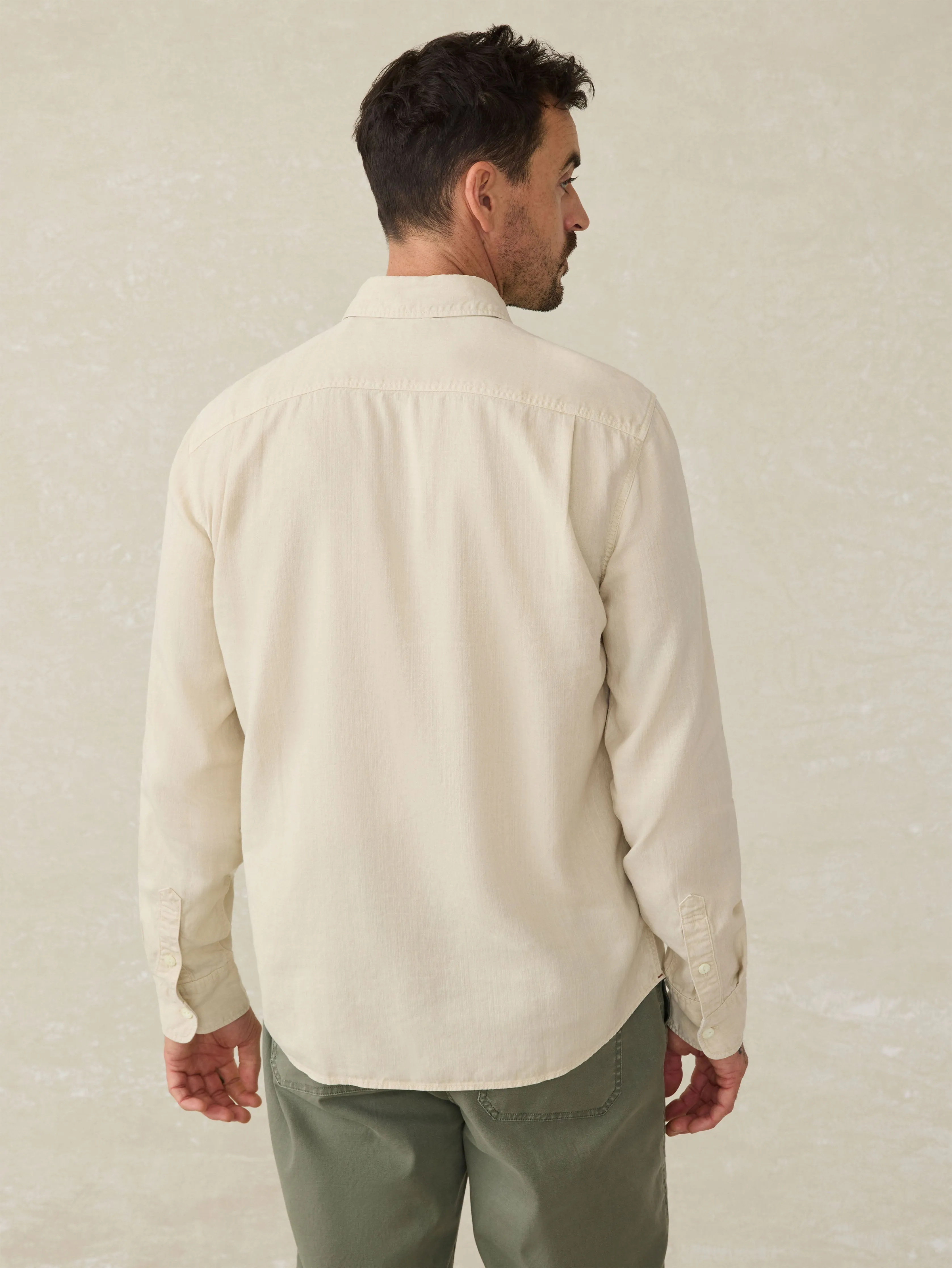 Tried & True Chambray Workshirt - Coastal Cream sold by Faherty product image thumbnail 5