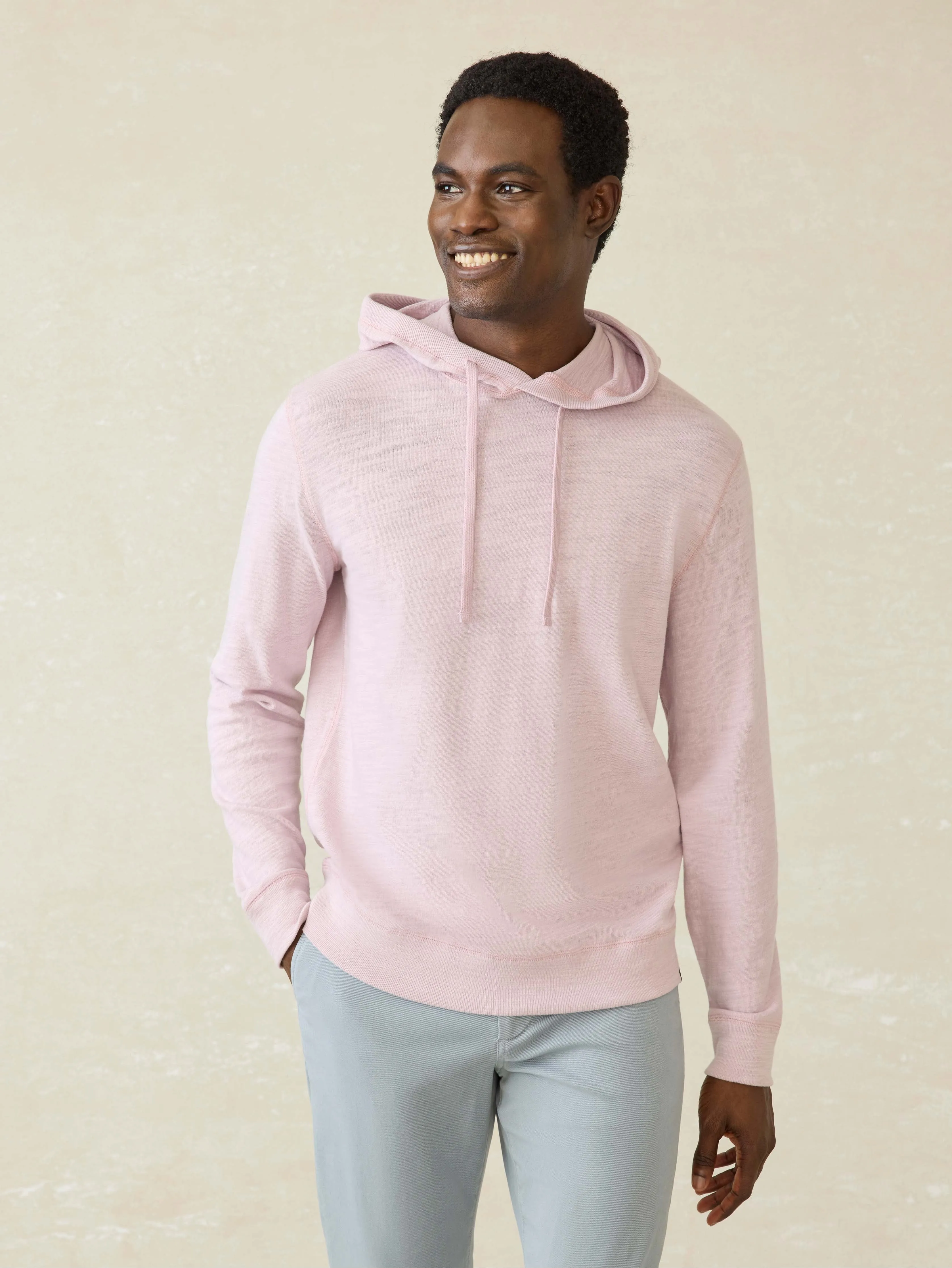 Sunwashed Midweight Organic Hoodie - Vista Plum sold by Faherty