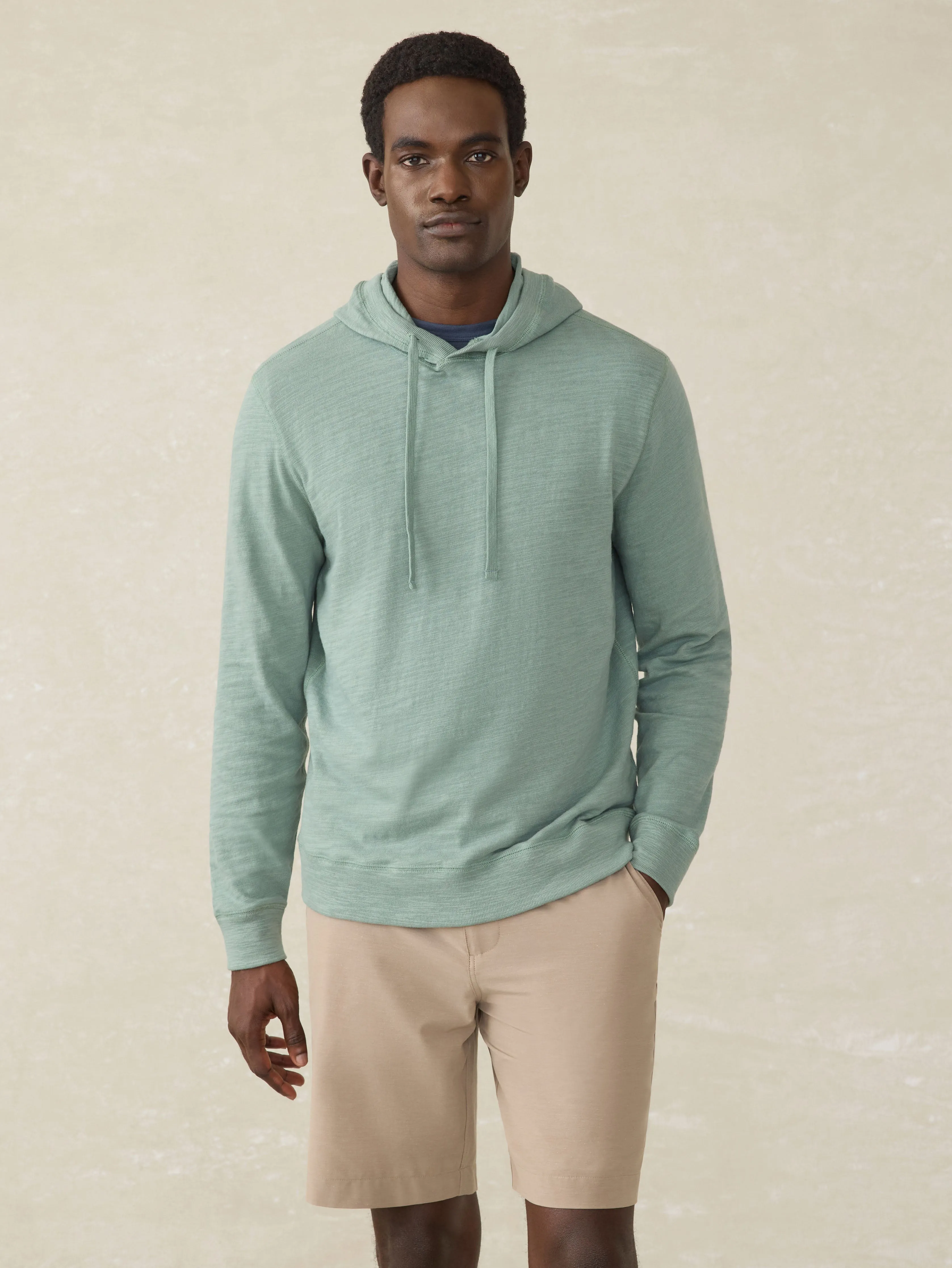 Sunwashed Midweight Organic Hoodie - Sage Creek sold by Faherty