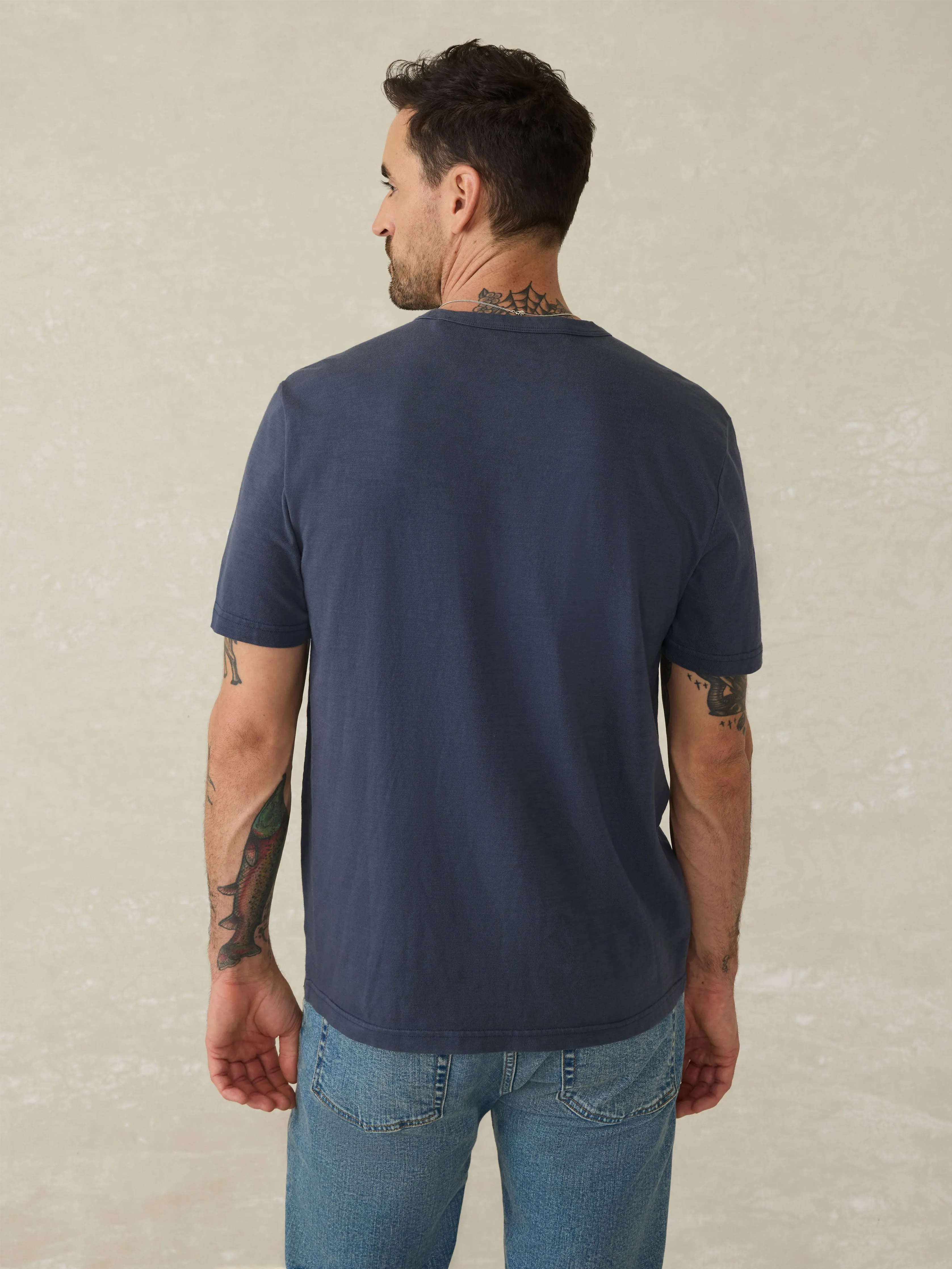 Sunwashed Regenerative Pocket Tee - Dune Navy sold by Faherty product image thumbnail 5