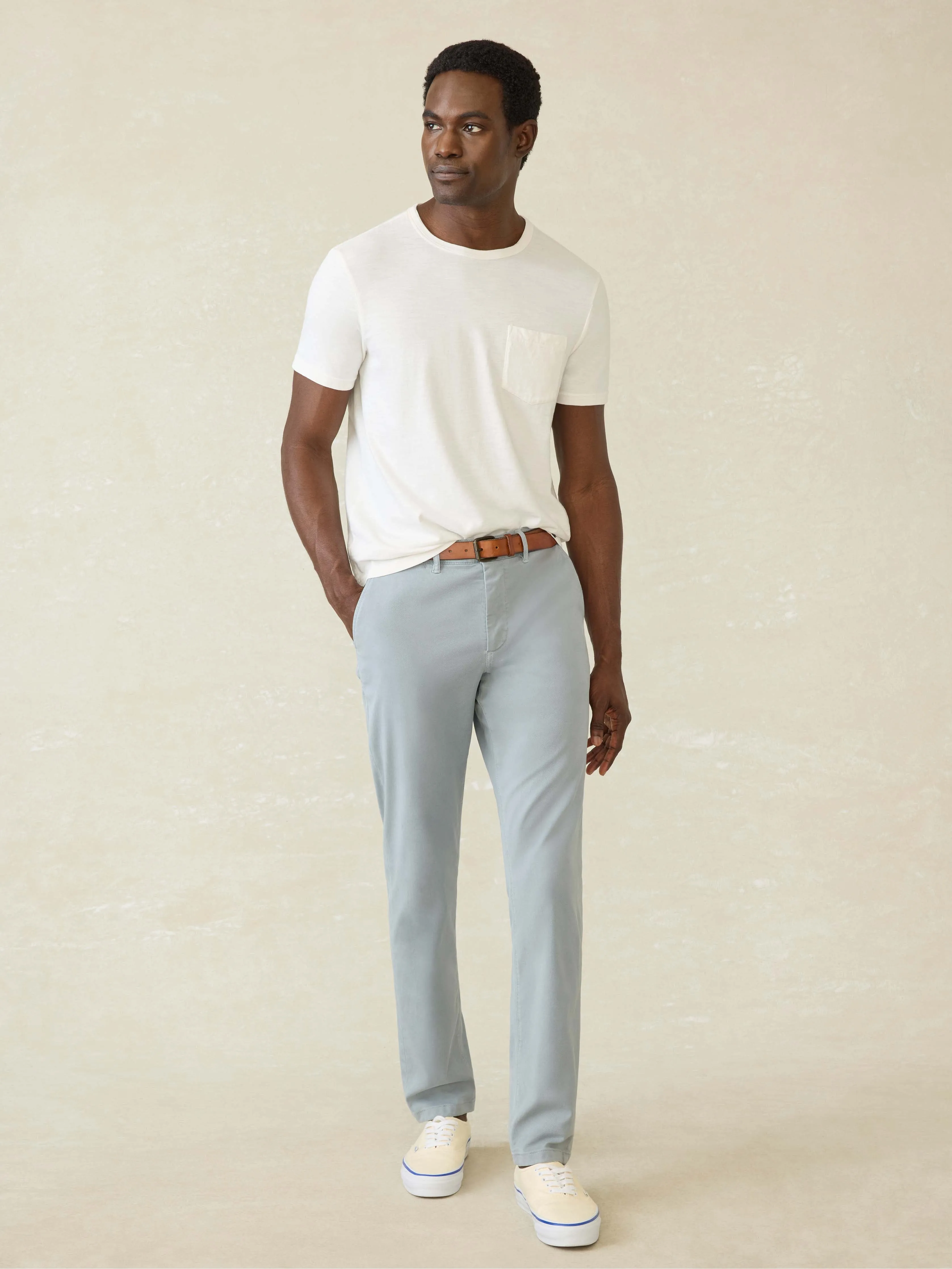 Sunwashed Regenerative Pocket Tee - White sold by Faherty product image thumbnail 4