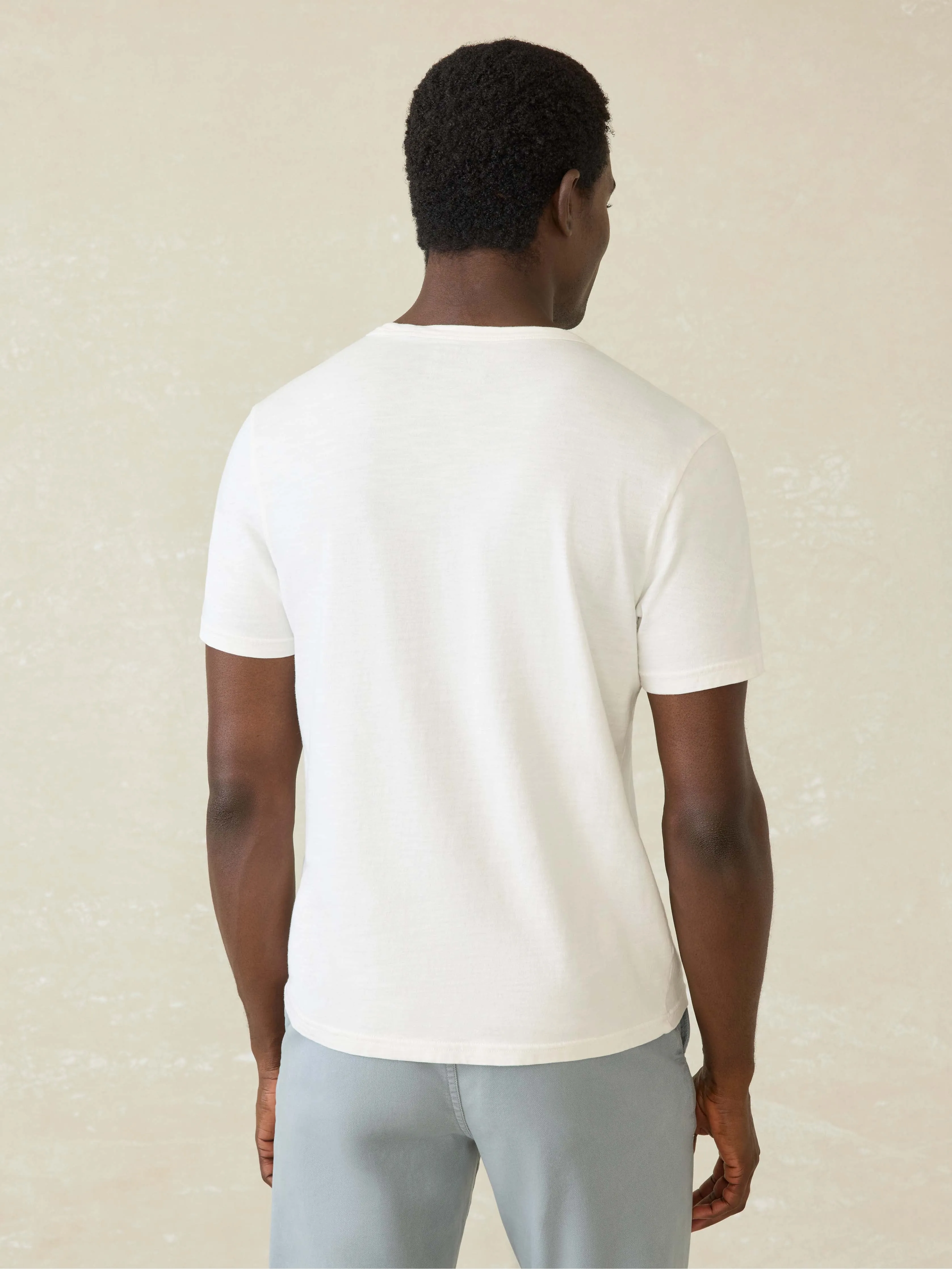 Sunwashed Regenerative Pocket Tee - White sold by Faherty product image thumbnail 5