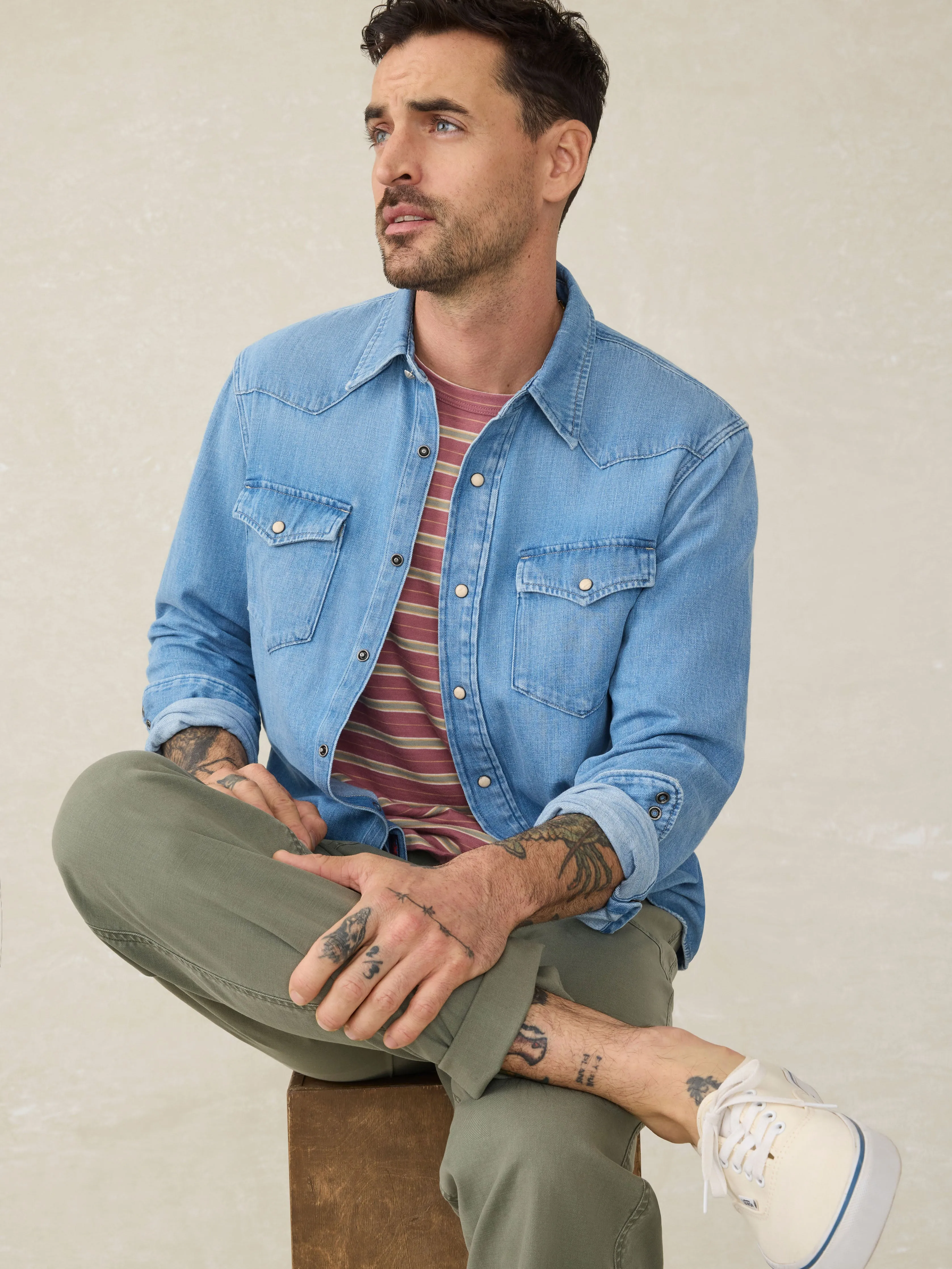 The Western Shirt - Glacier Bay Wash sold by Faherty product image thumbnail 3