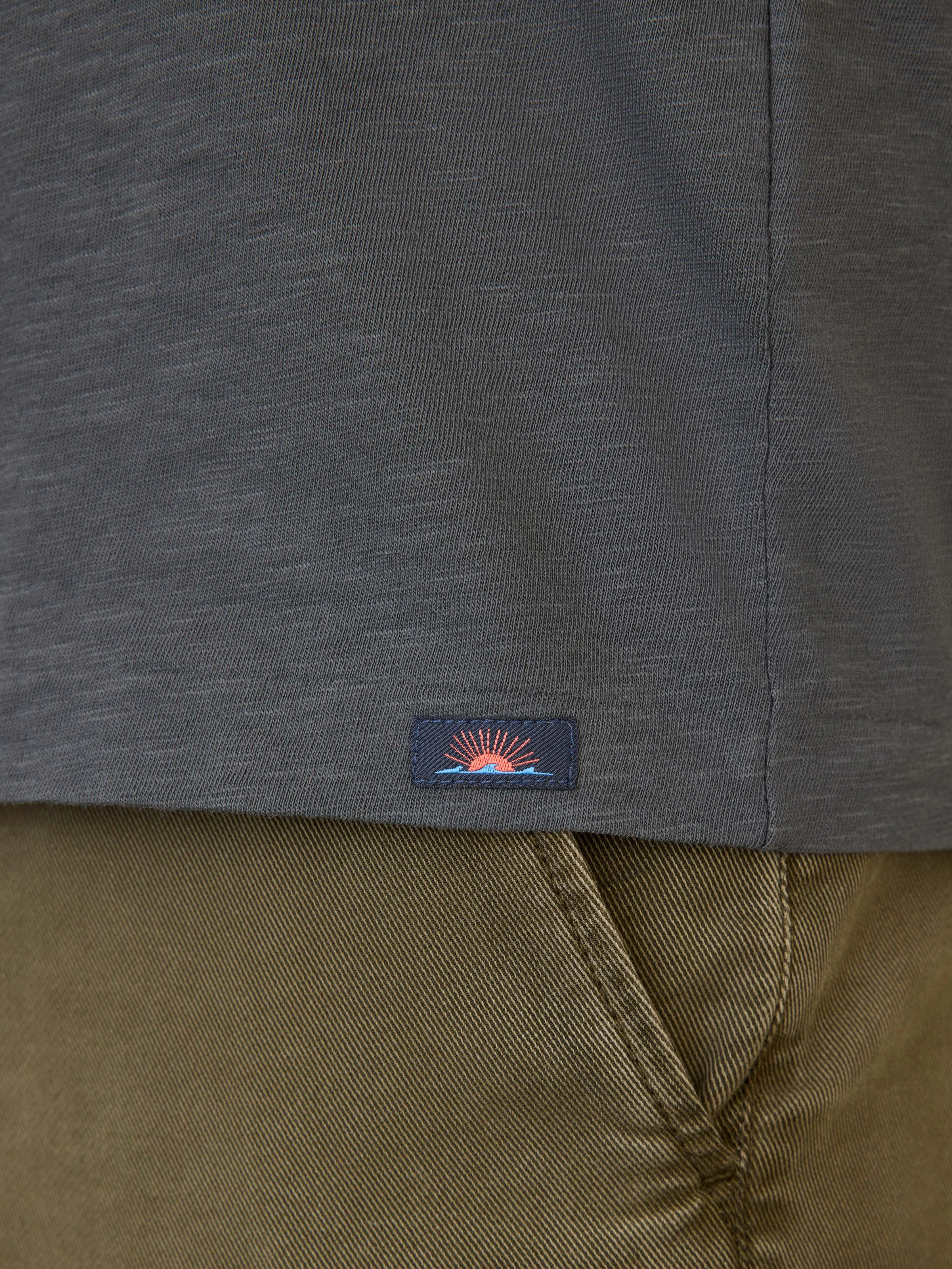 Short-Sleeve Sunwashed Regenerative Cotton V-Neck Tee - Graphite sold by Faherty product image thumbnail 4