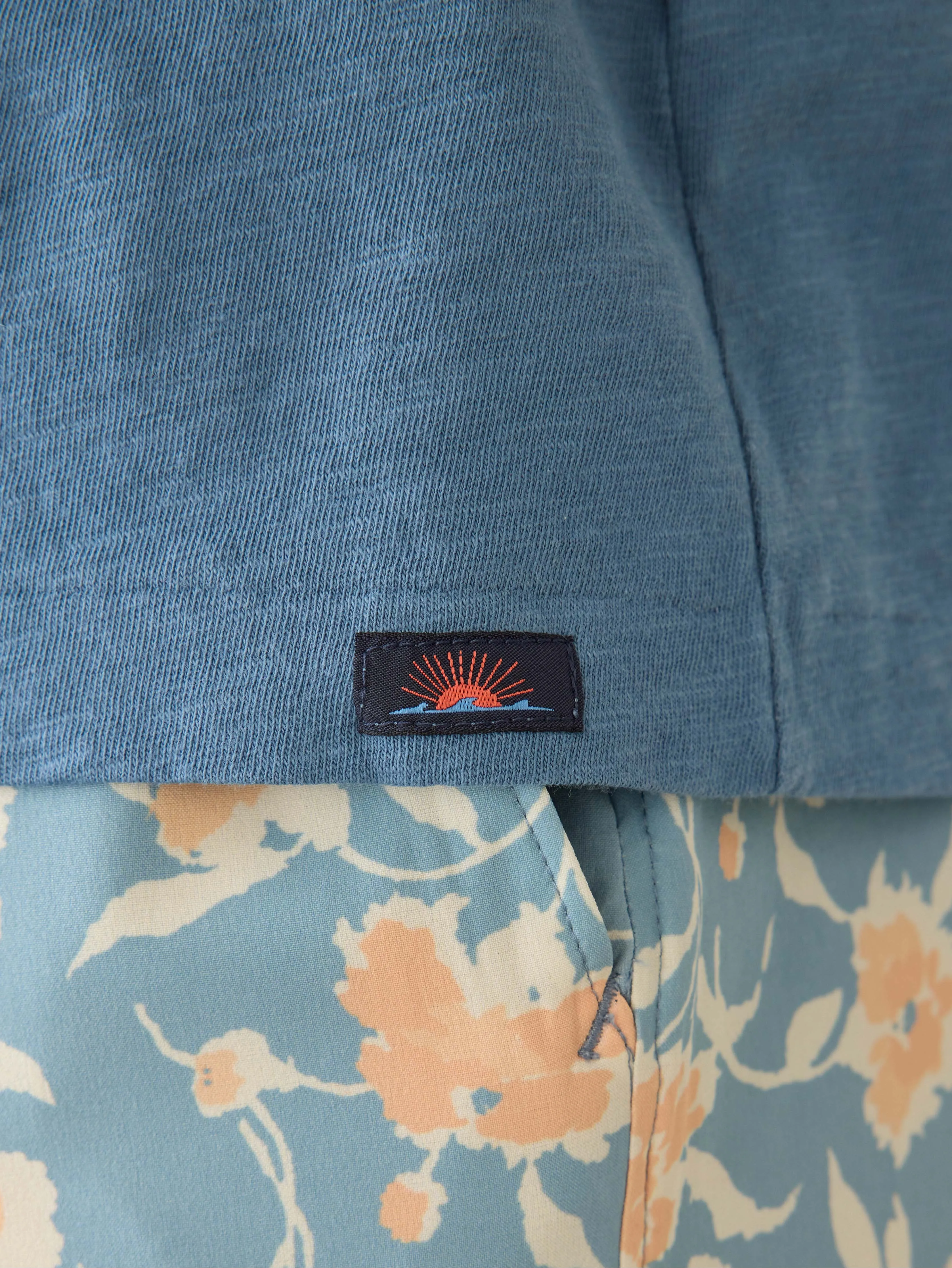 Short-Sleeve Sunwashed Regenerative Cotton V-Neck Tee - Blue Shore sold by Faherty product image thumbnail 3