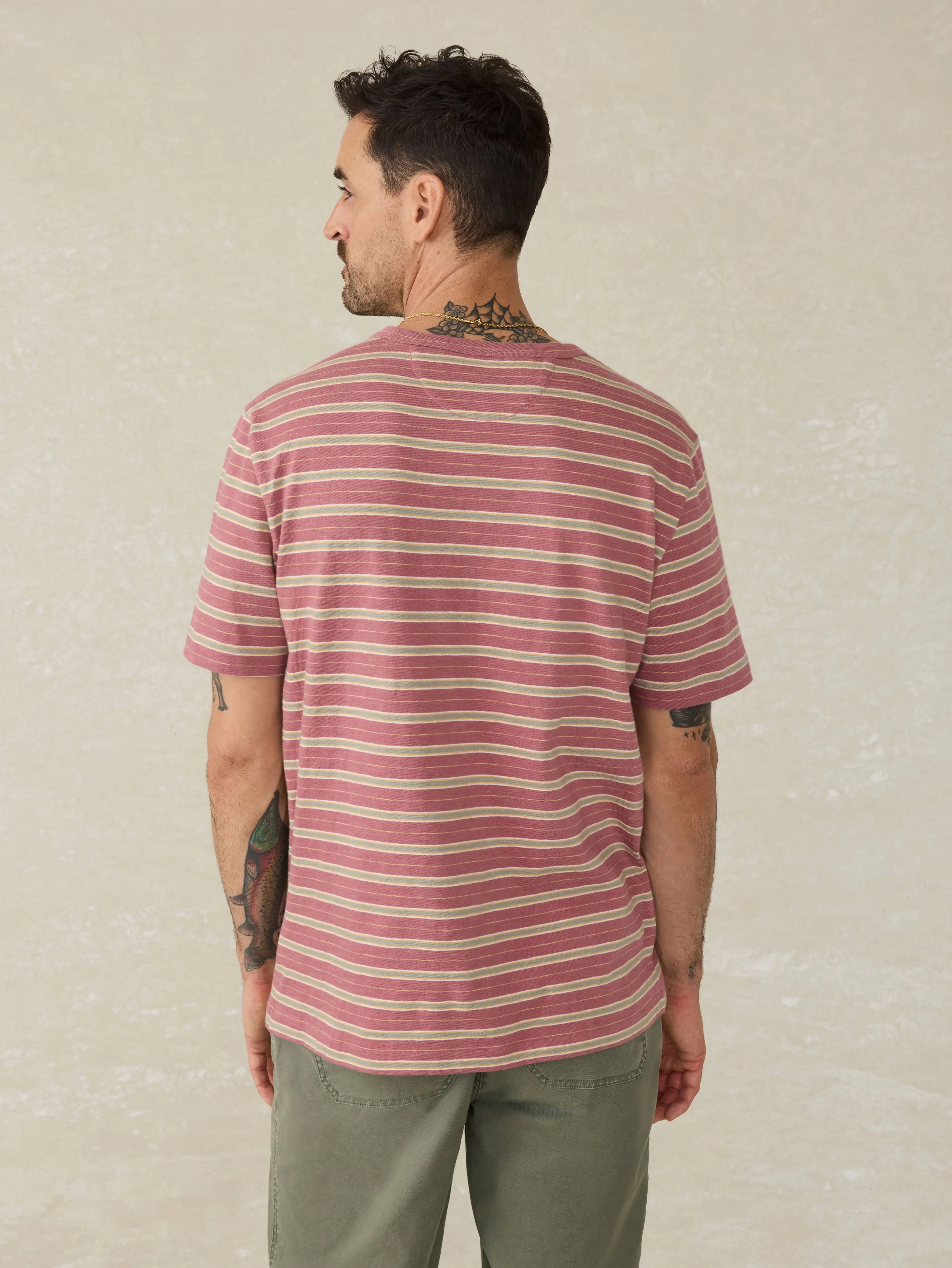 Sunwashed Tee - Red Reef Stripe sold by Faherty product image thumbnail 5