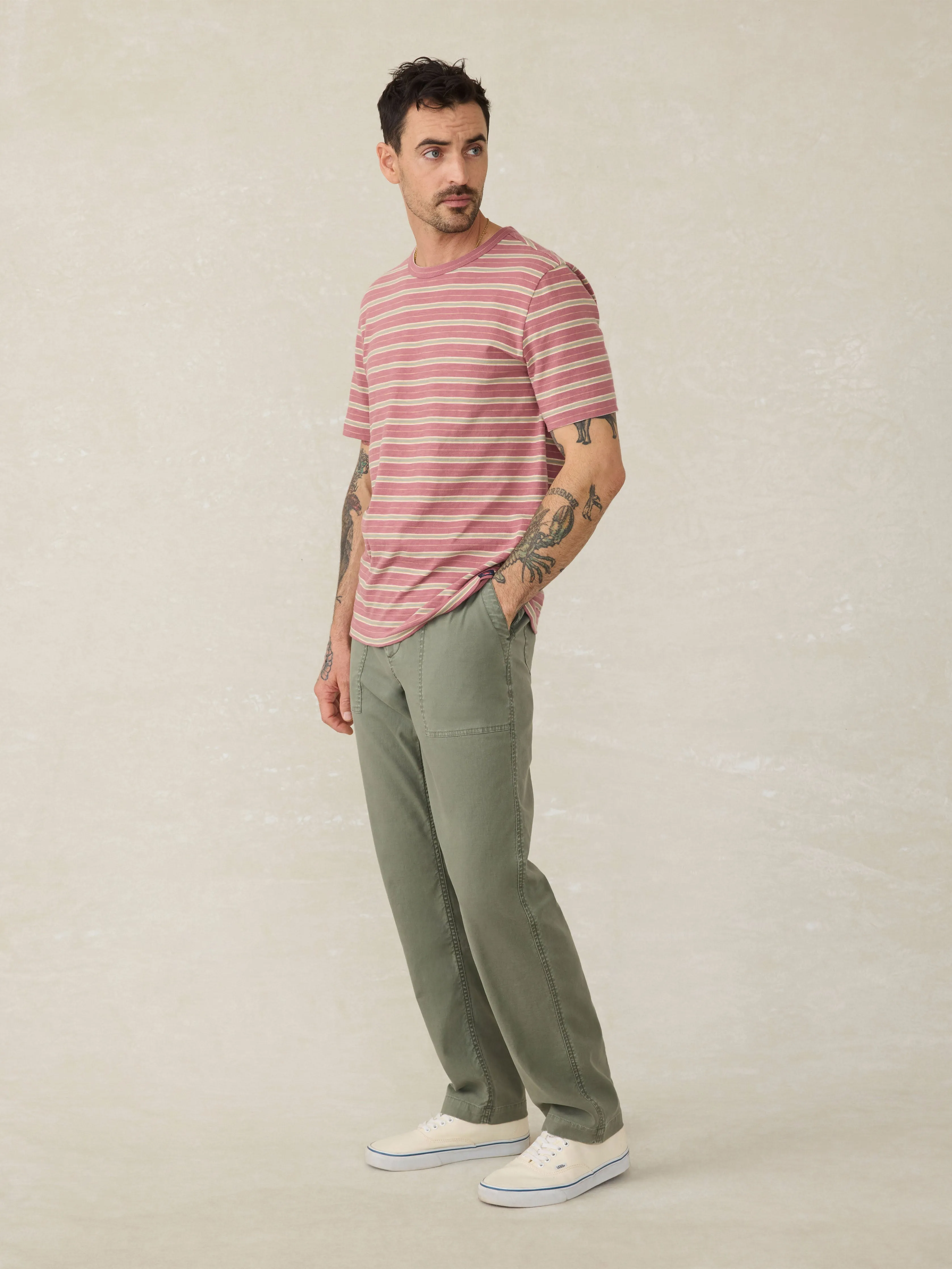 Sunwashed Tee - Red Reef Stripe sold by Faherty product image thumbnail 4