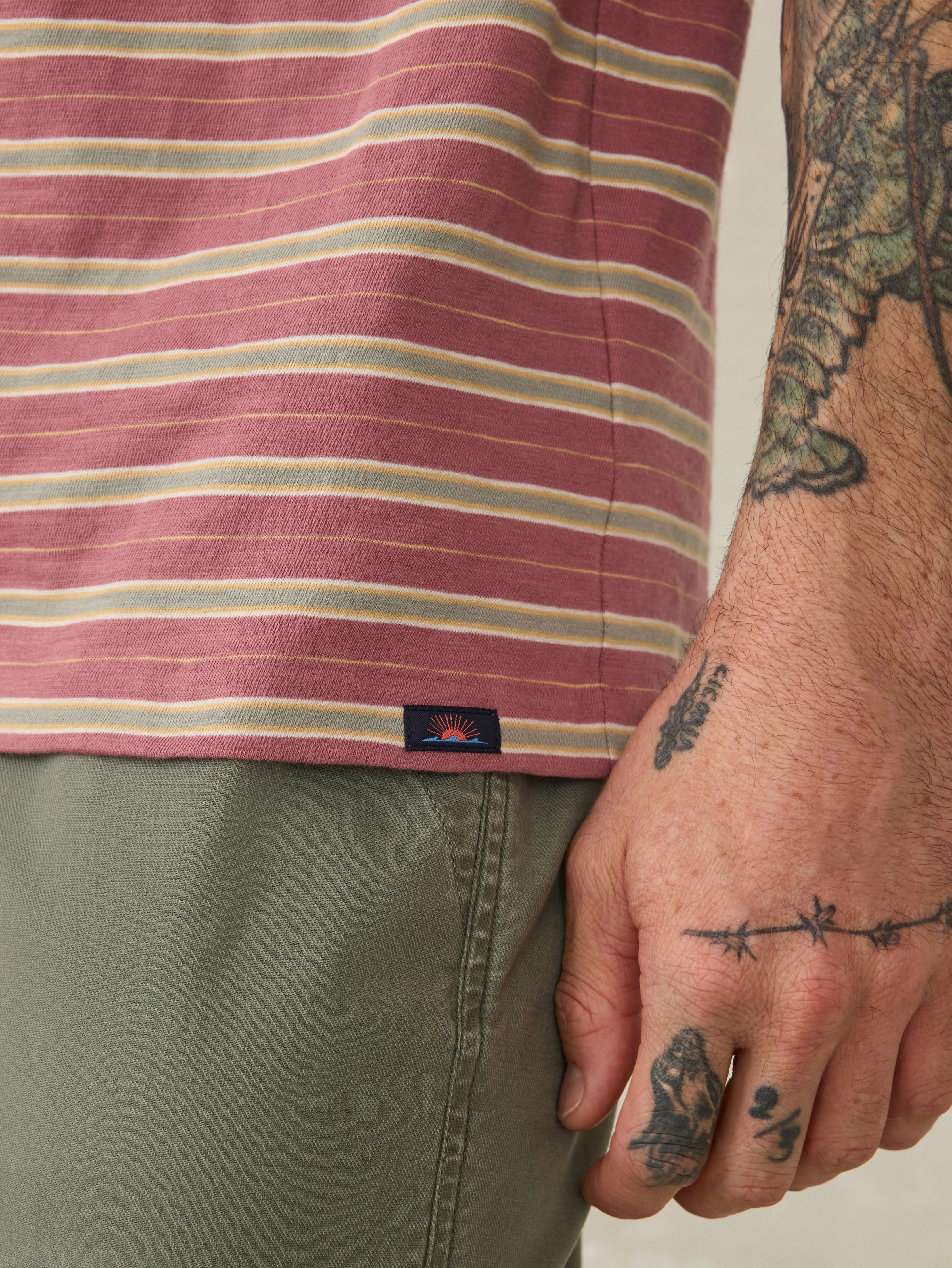 Sunwashed Tee - Red Reef Stripe sold by Faherty product image thumbnail 2
