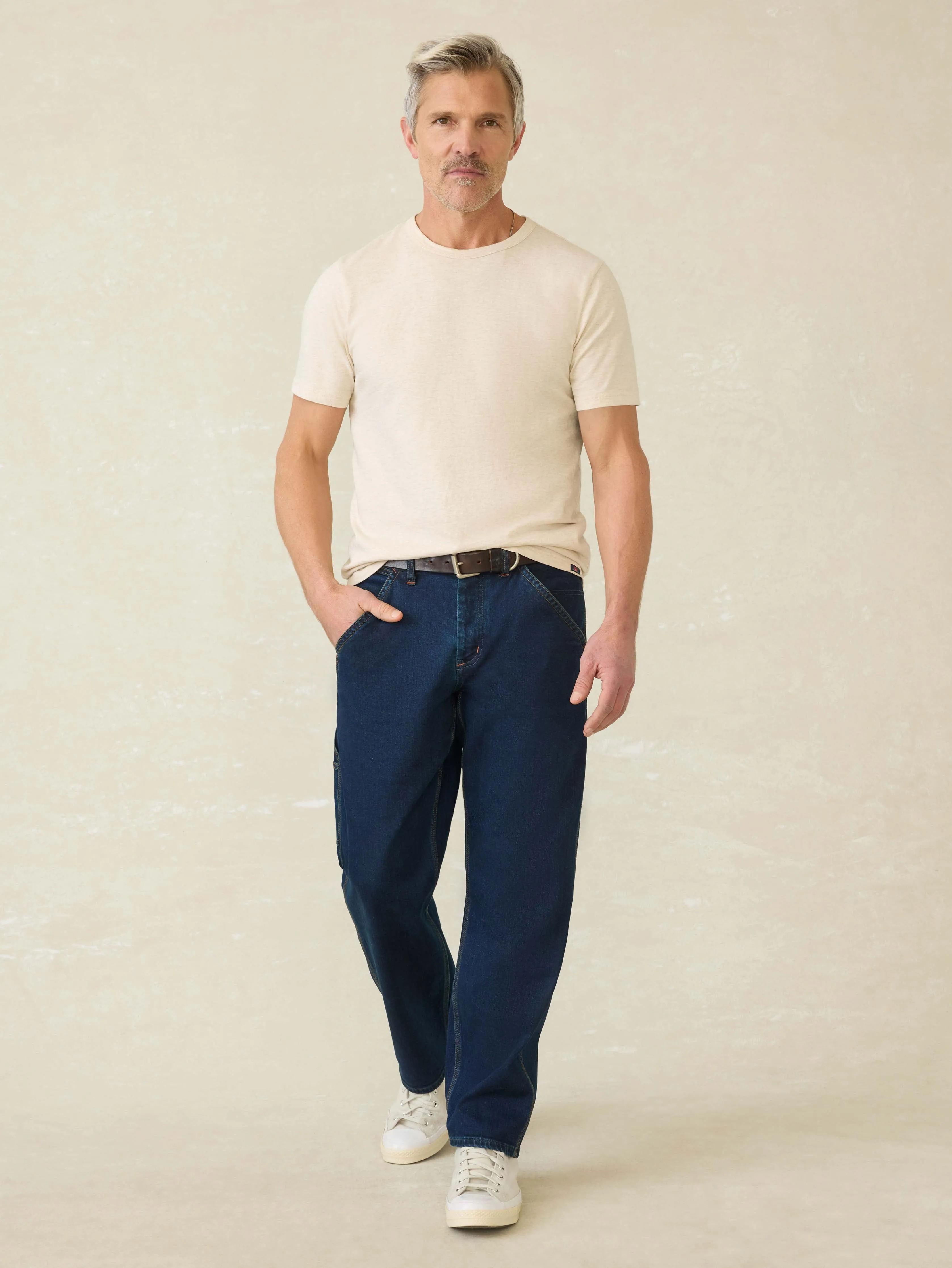 Sunwashed Regenerative Tee - Island Dune Heather sold by Faherty product image thumbnail 4