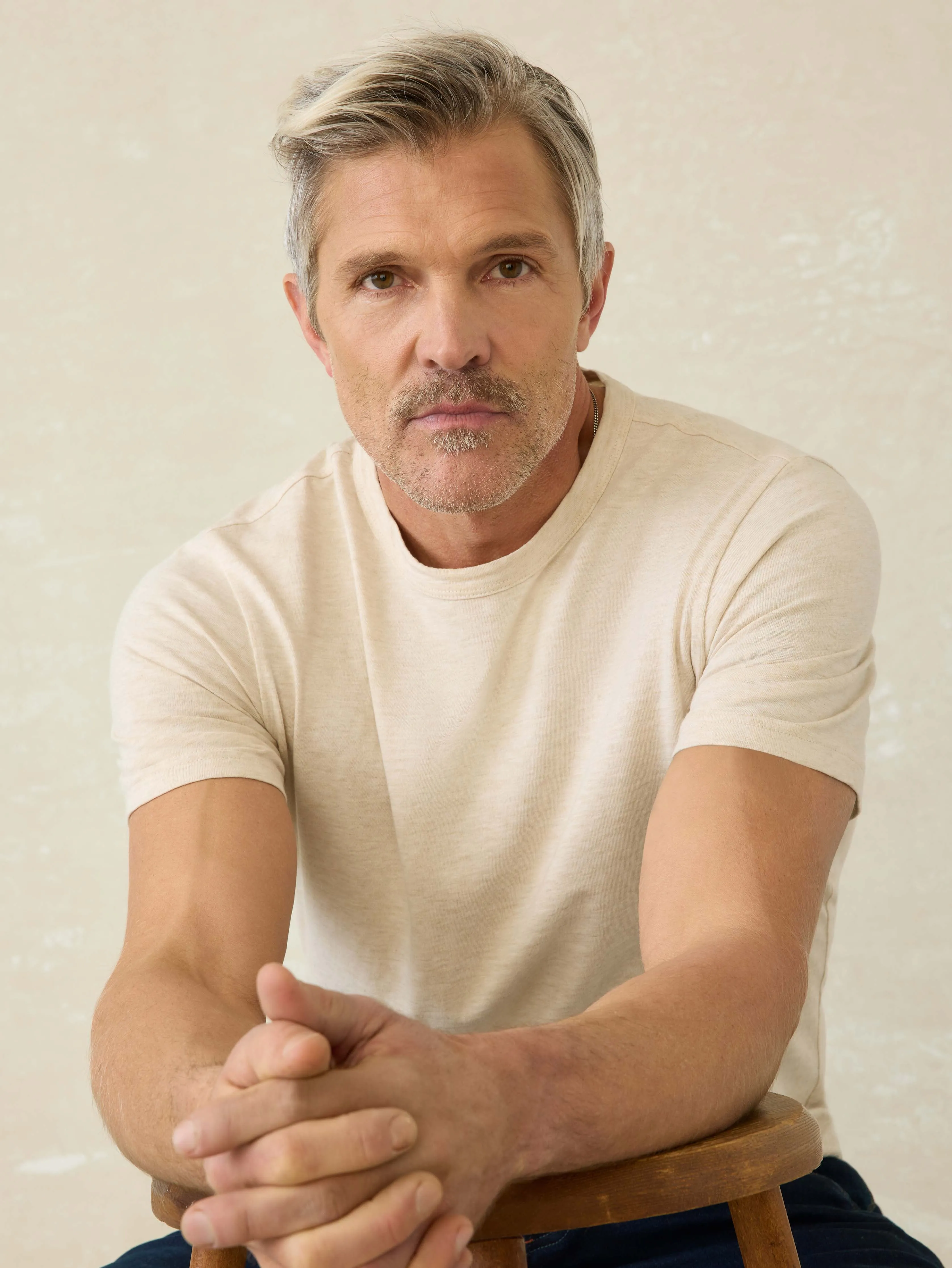 Sunwashed Regenerative Tee - Island Dune Heather sold by Faherty product image thumbnail 3