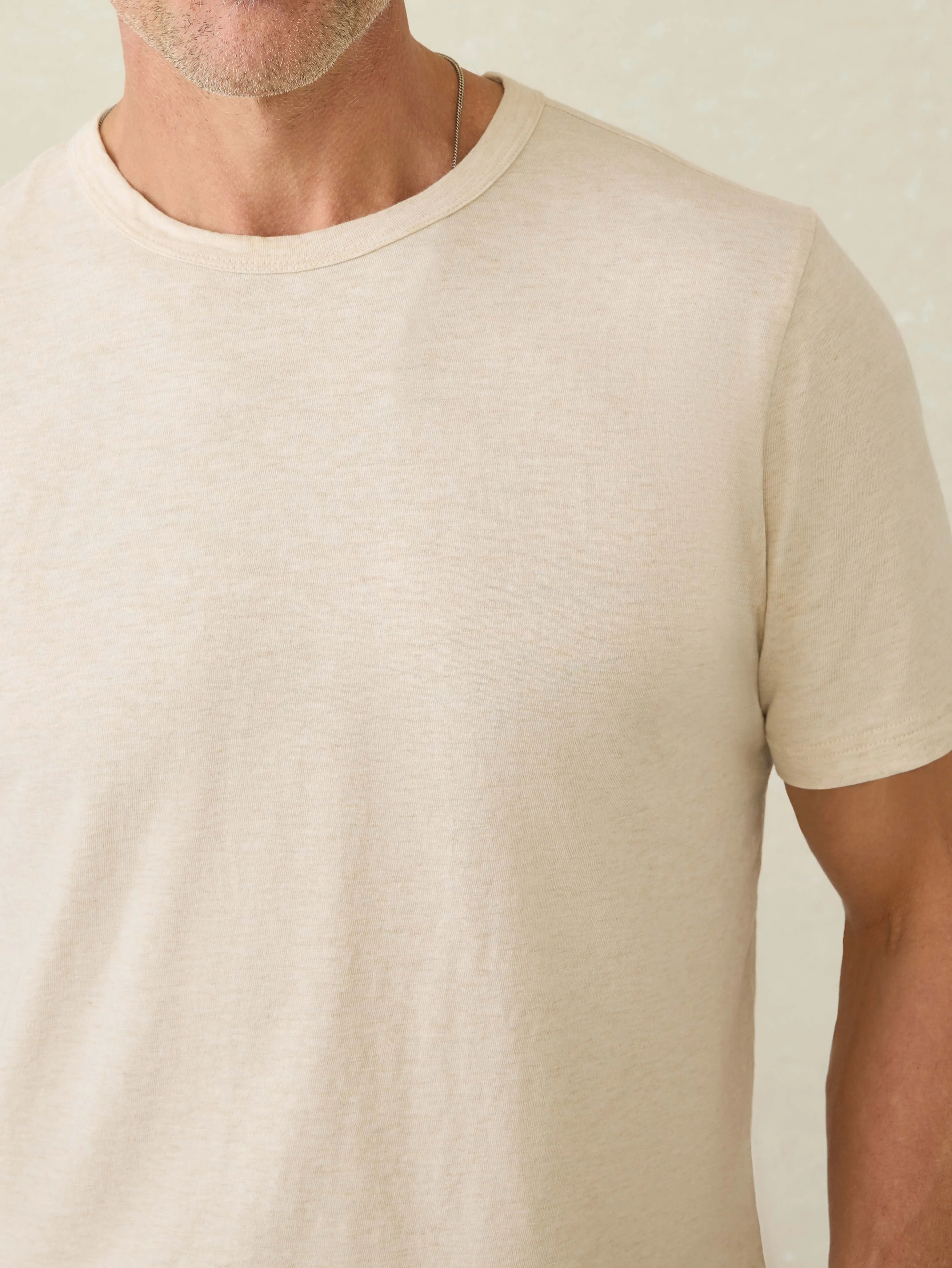 Sunwashed Regenerative Tee - Island Dune Heather sold by Faherty product image thumbnail 2