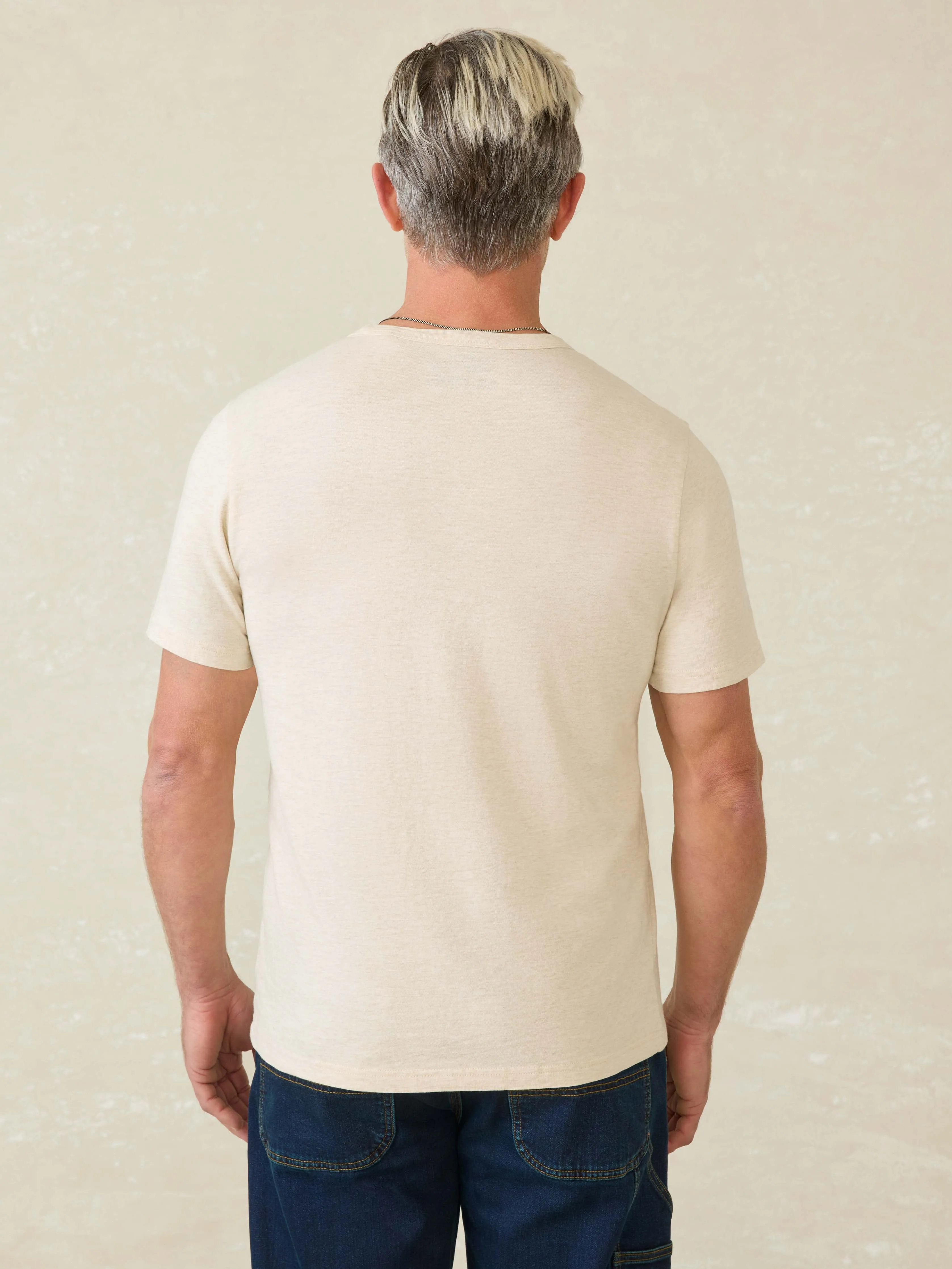 Sunwashed Regenerative Tee - Island Dune Heather sold by Faherty product image thumbnail 5
