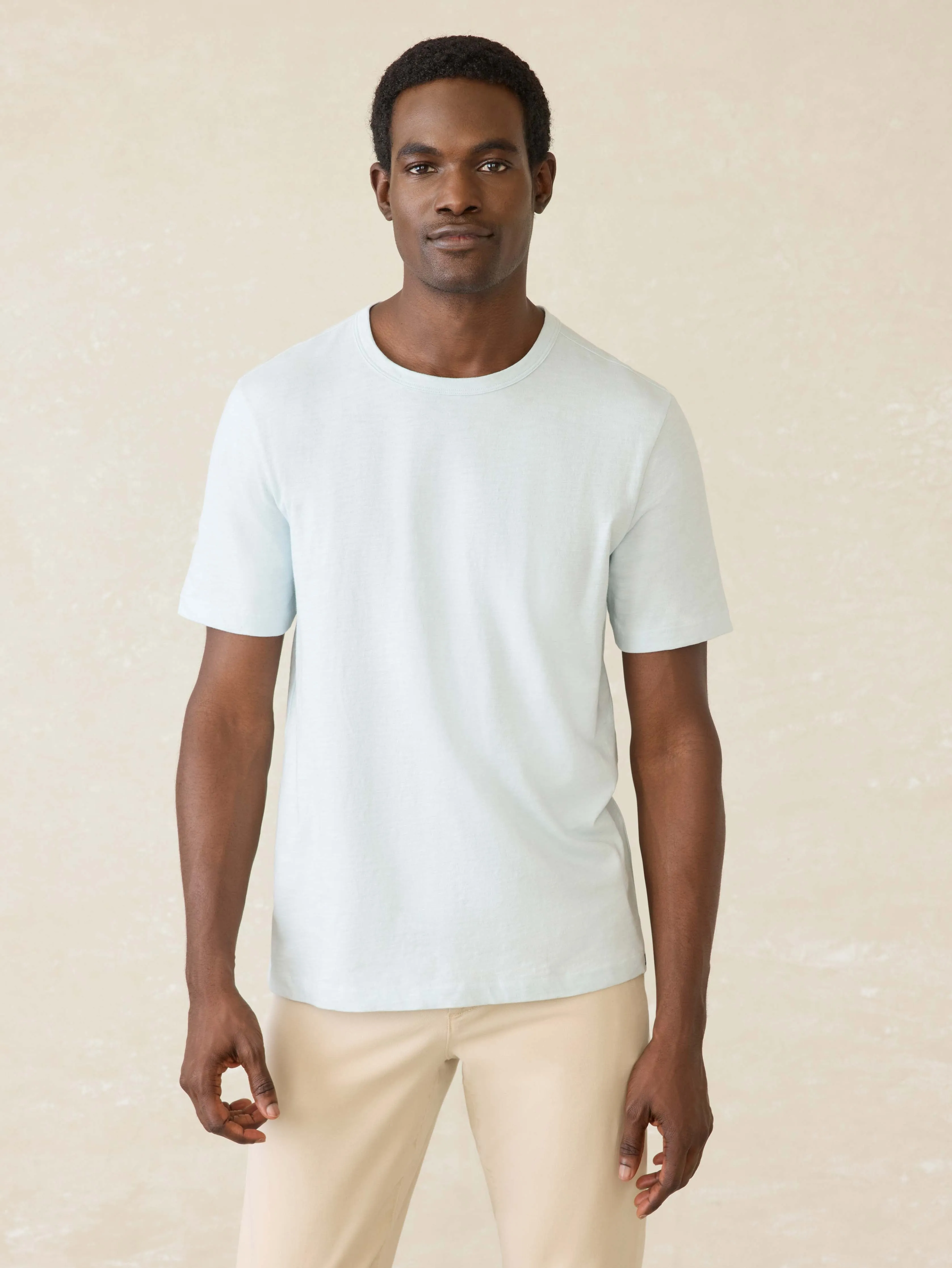 Sunwashed Regenerative Tee - Sky sold by Faherty