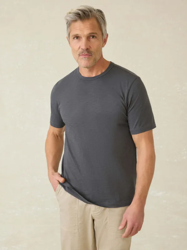 Sunwashed Regenerative Tee - Graphite sold by Faherty