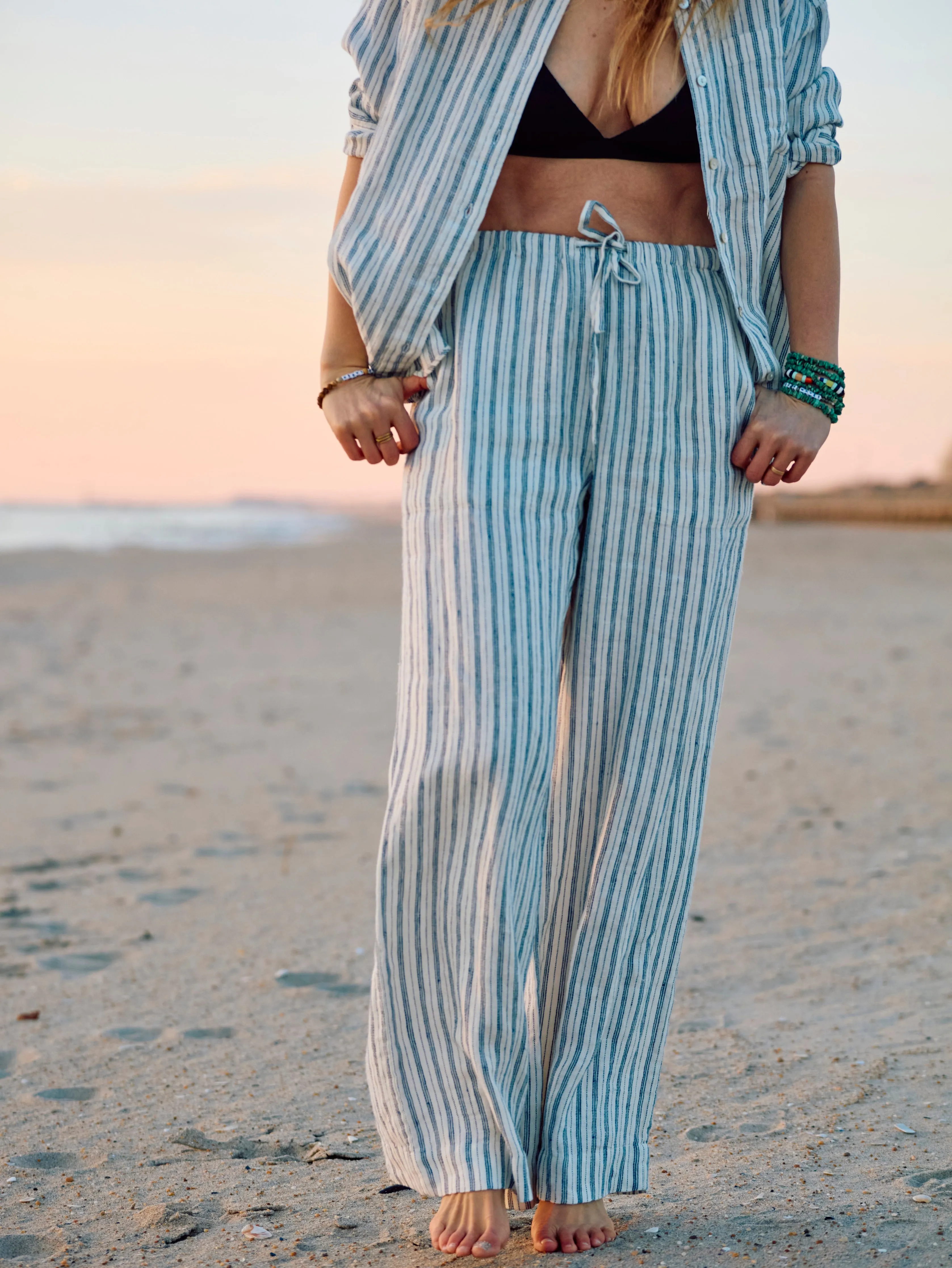 Laidback Linen Pant - Oceanside Stripe sold by Faherty product image thumbnail 2