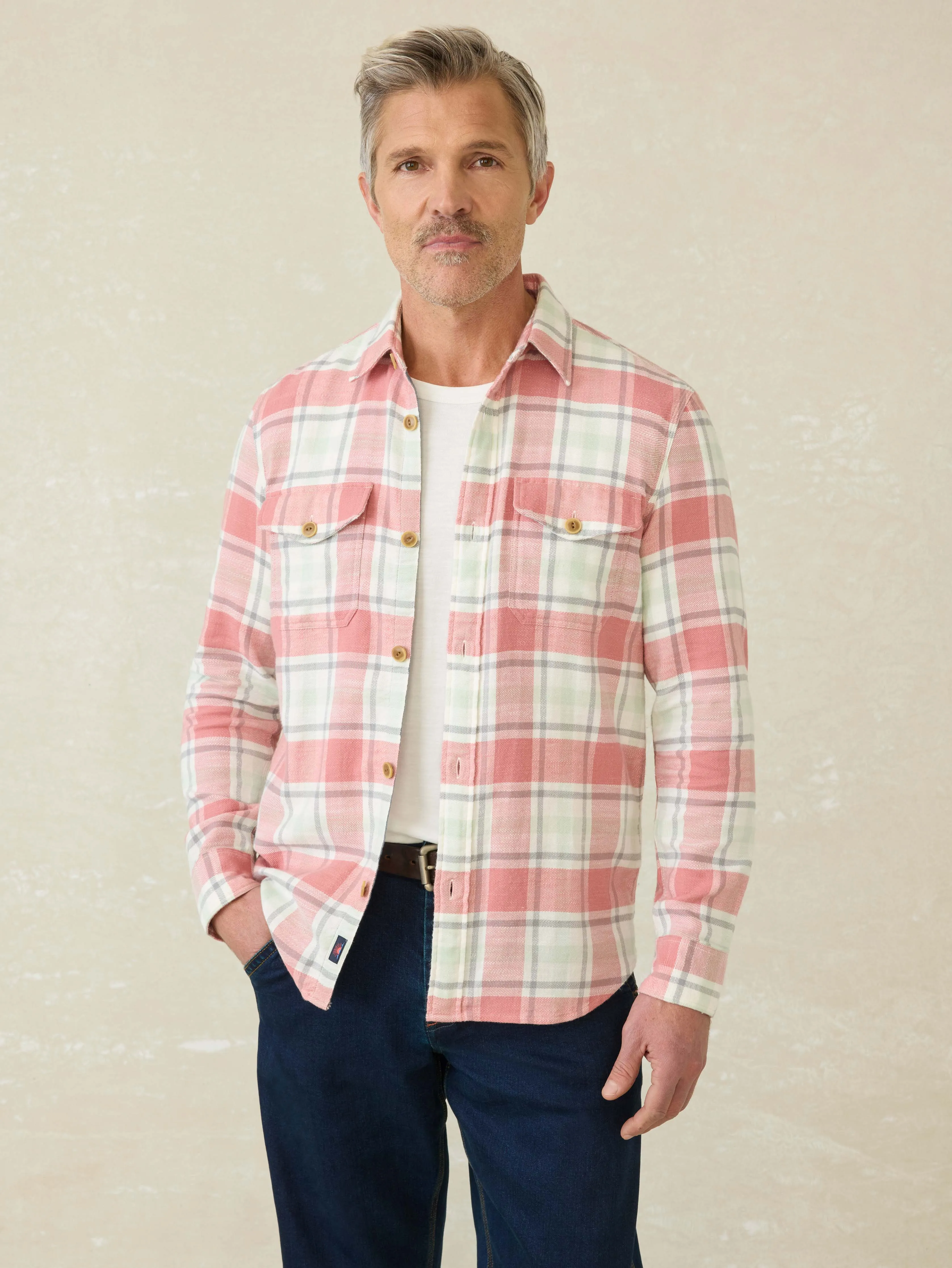Mill Creek Overshirt - Red Cliff Plaid sold by Faherty