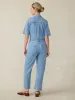 Short-Sleeve Denim Michelle Jumpsuit - Cloudlight Wash sold by Faherty