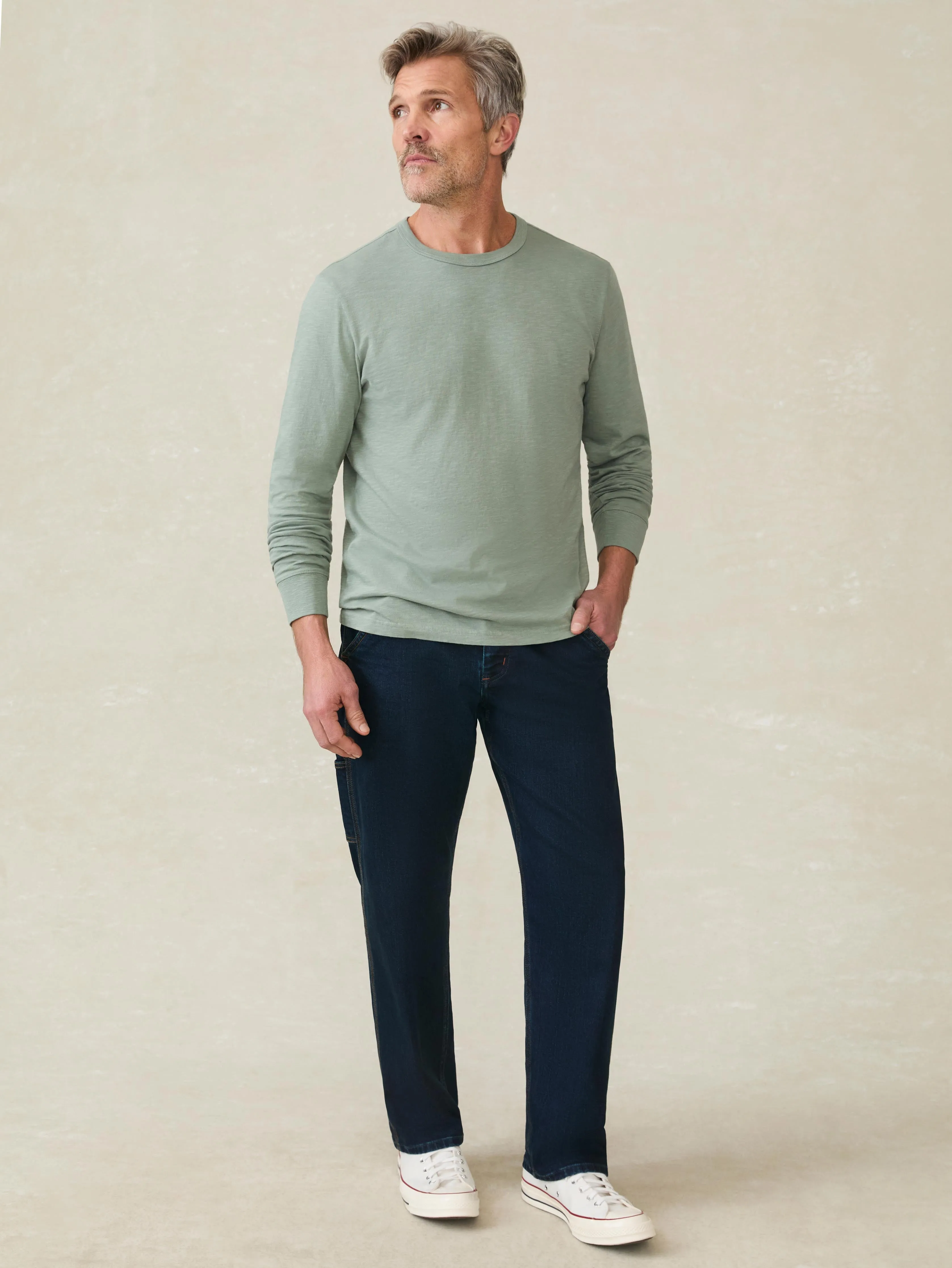Long-Sleeve Sunwashed Tee - Sage Creek sold by Faherty