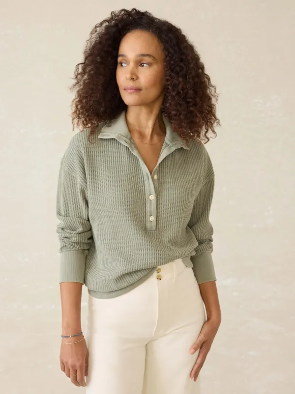 Après Waffle Henley - Coastal Sage sold by Faherty