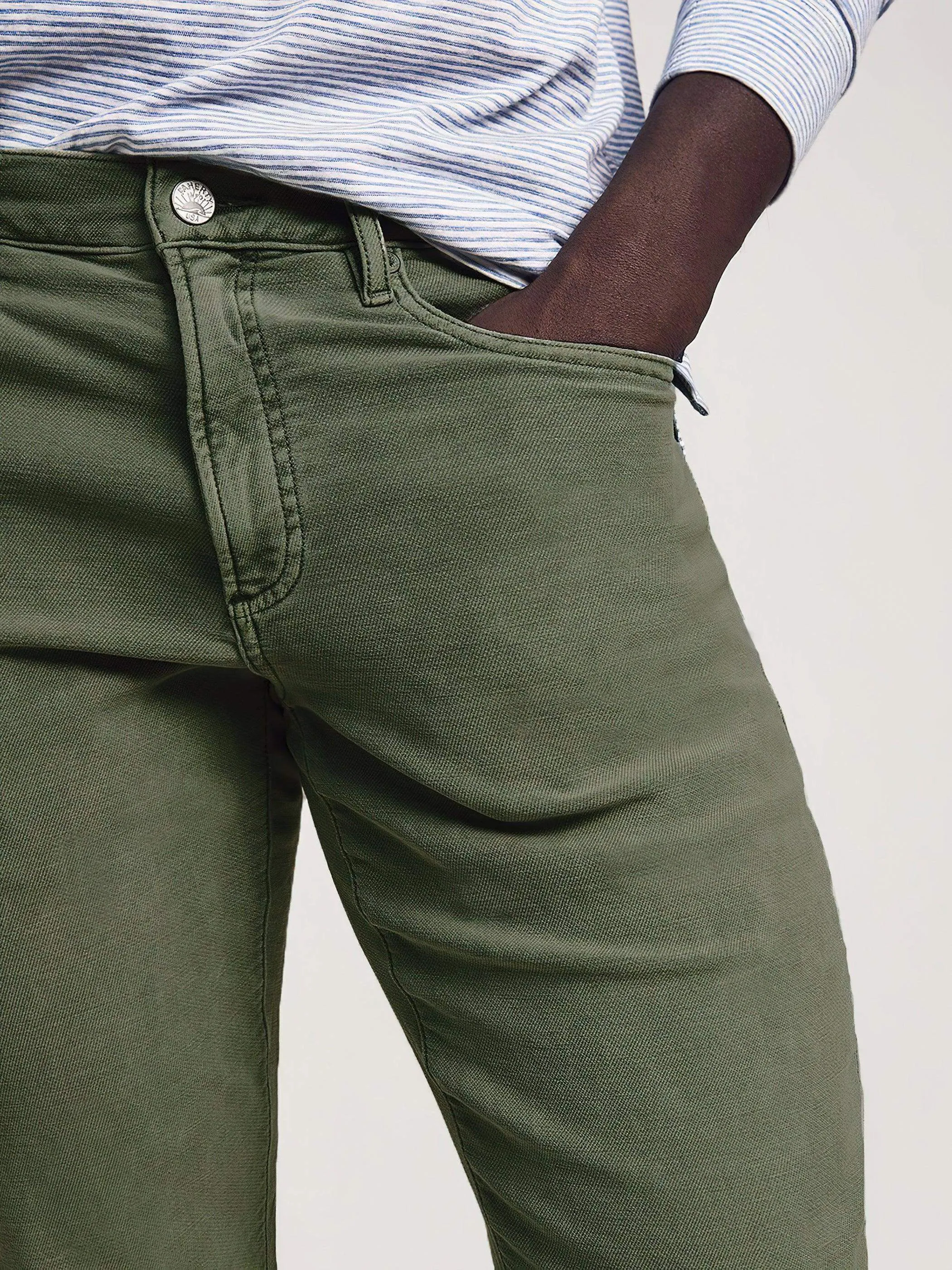 Stretch Terry 5-Pocket Pant (32" Inseam) - Olive sold by Faherty product image thumbnail 2