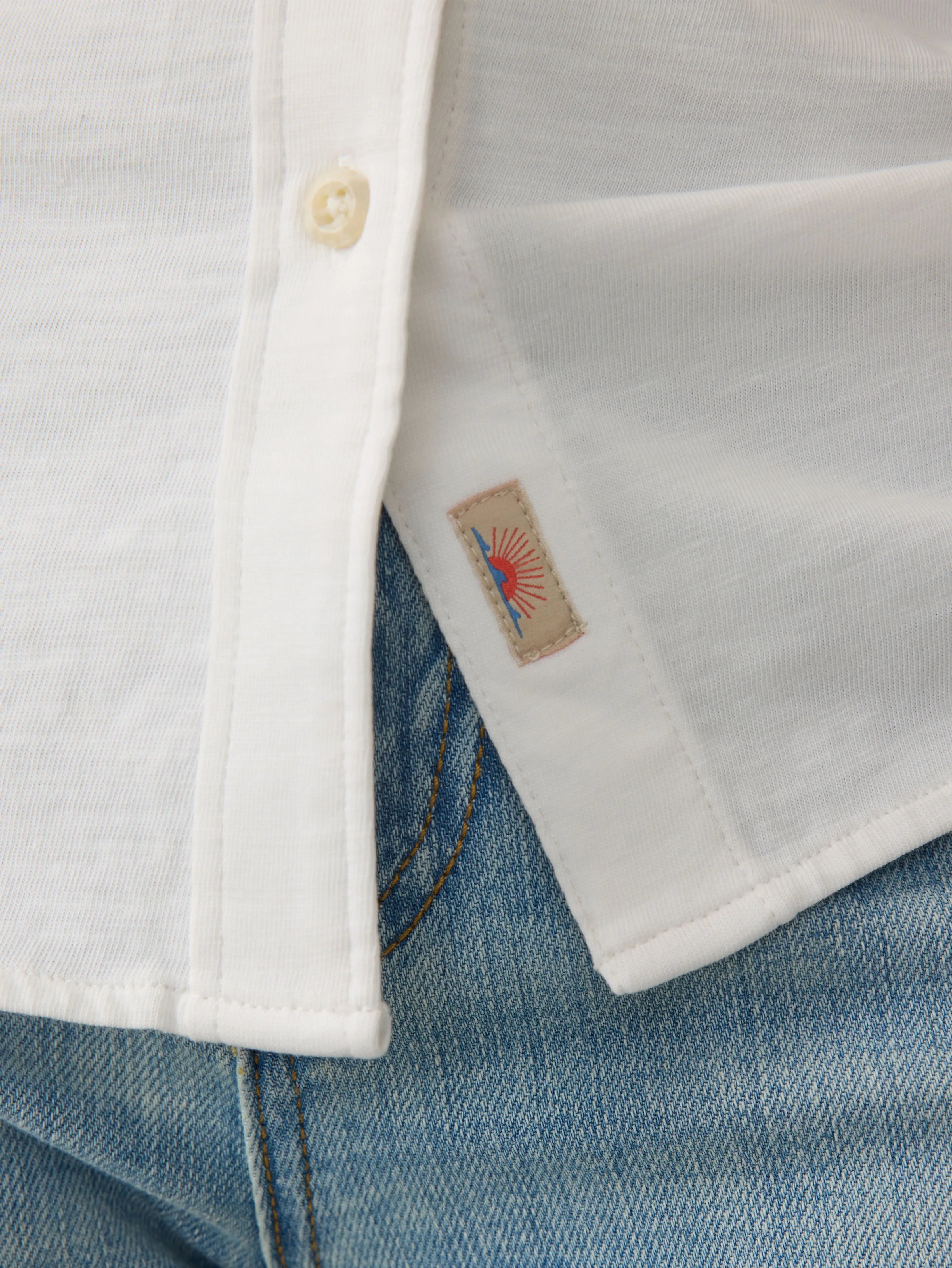 Sunwashed Knit Shirt - White sold by Faherty product image thumbnail 3