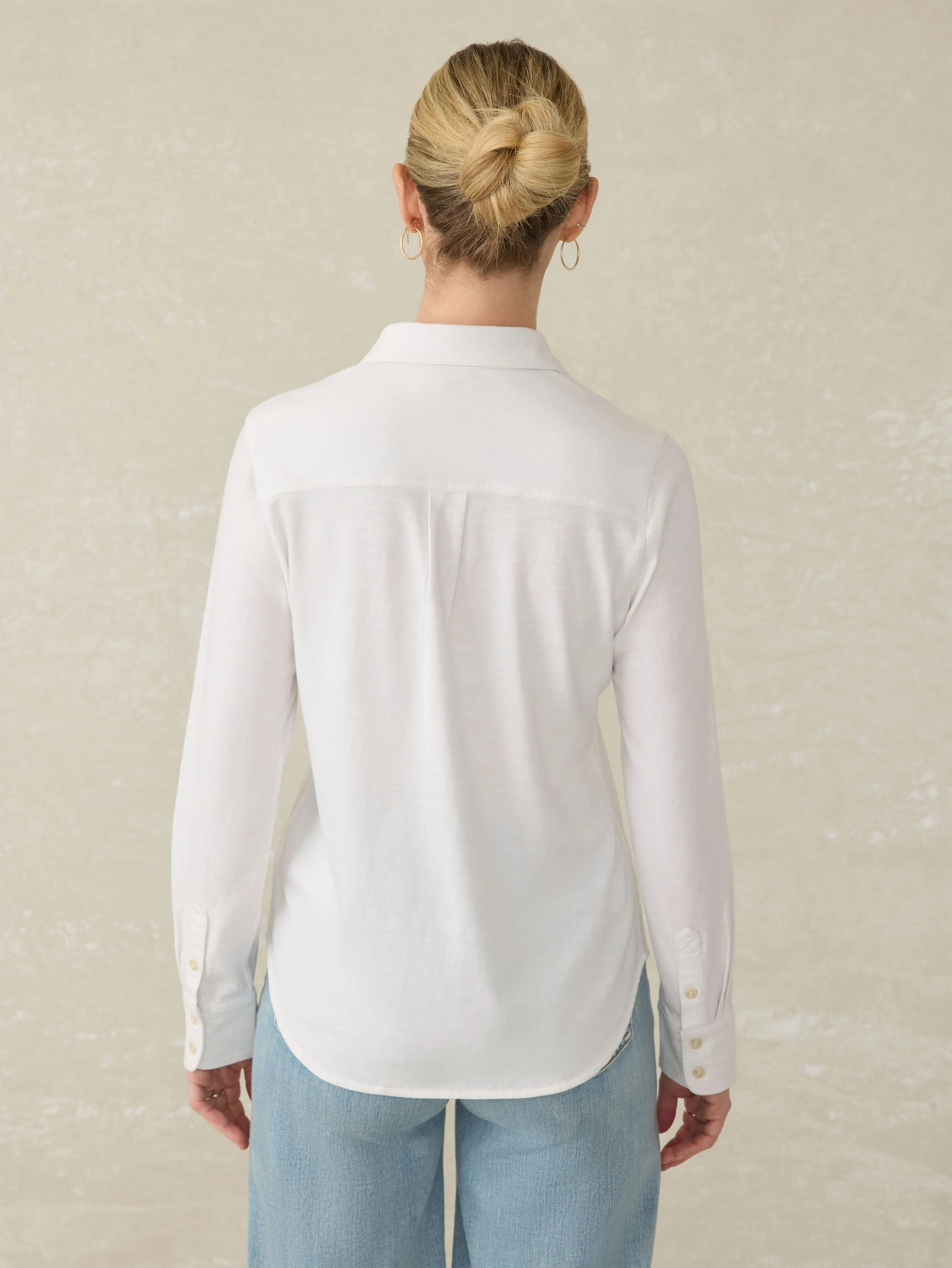 Sunwashed Knit Shirt - White sold by Faherty product image thumbnail 5